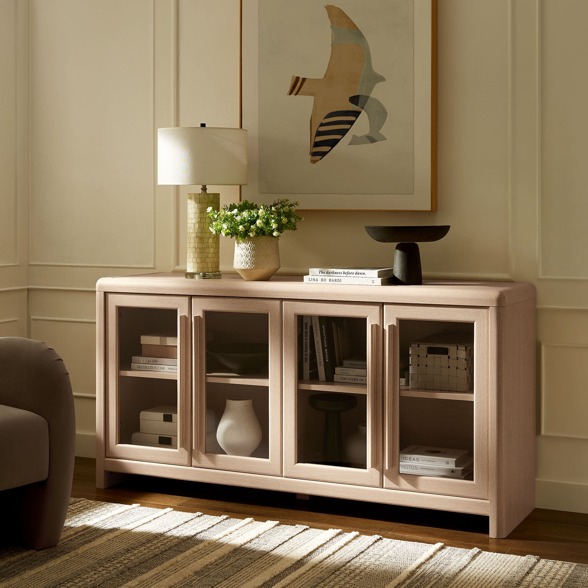 Evren 4-Door Sideboard Storage Display Cabinet view 2