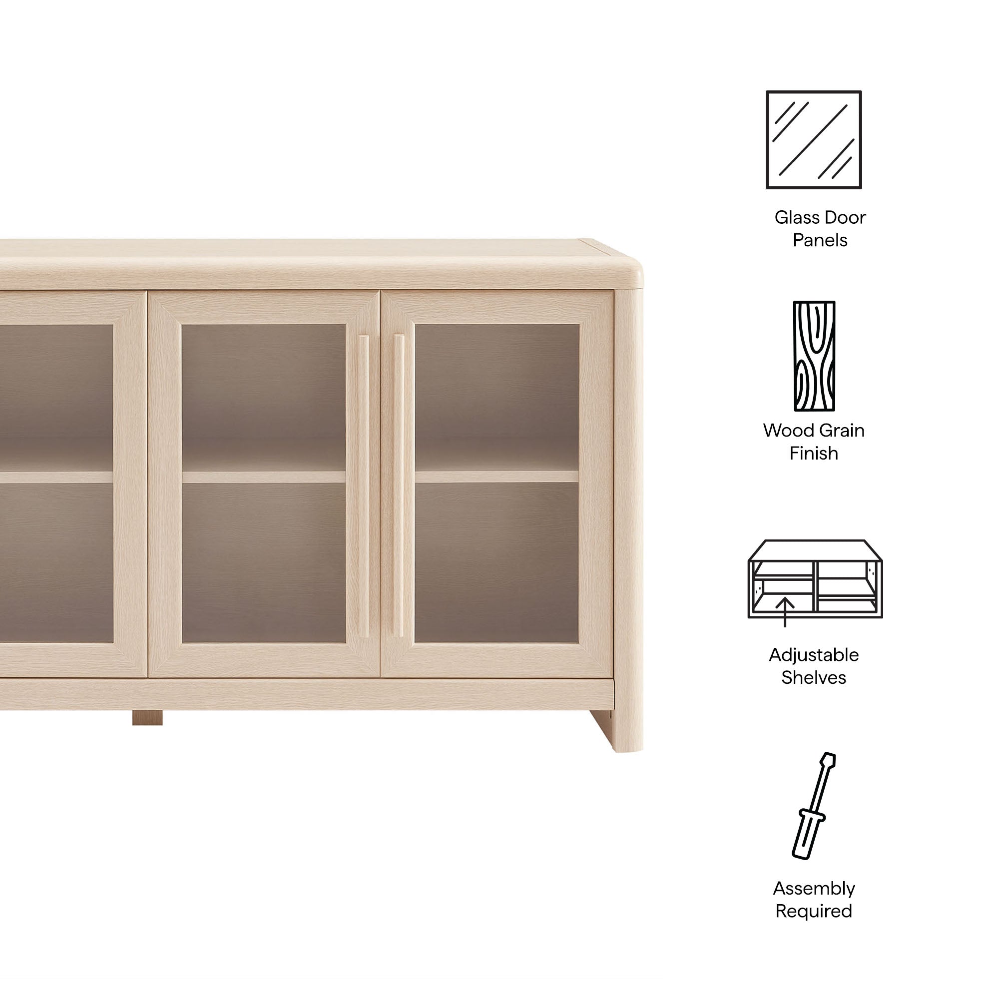 Evren 4-Door Sideboard Storage Display Cabinet view 3