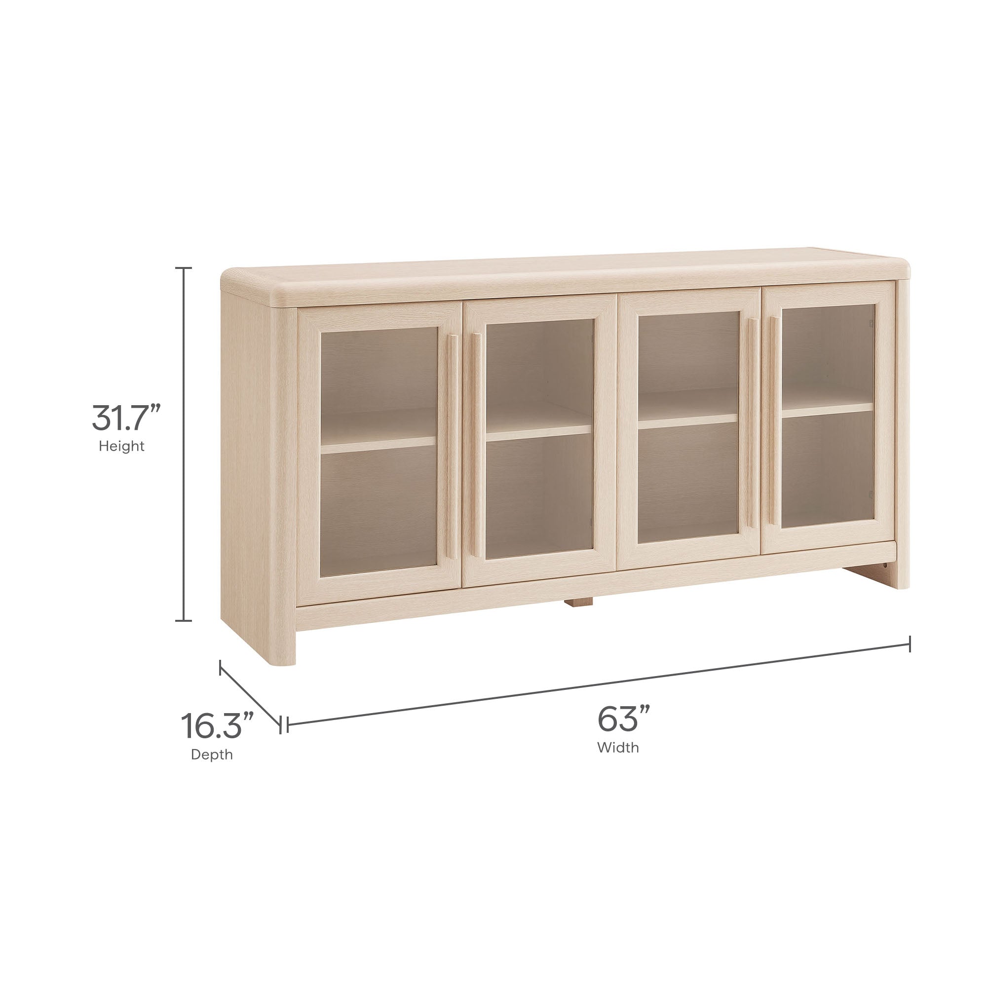Evren 4-Door Sideboard Storage Display Cabinet view 4