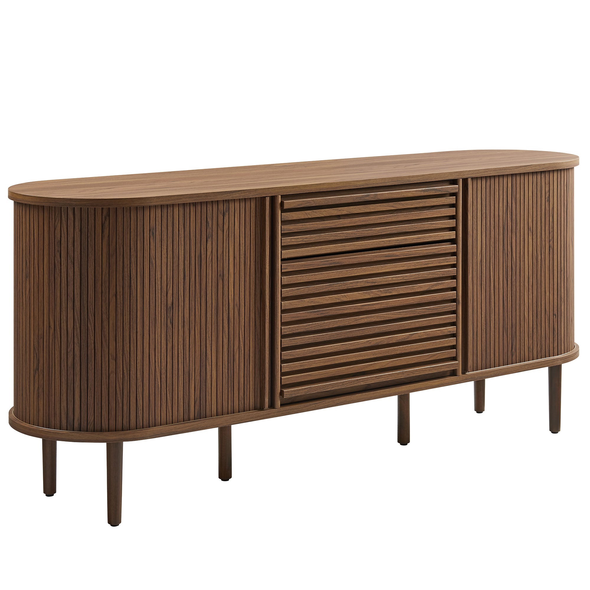 Harlan 67″ Fluted Oval Sideboard Cabinet view 1