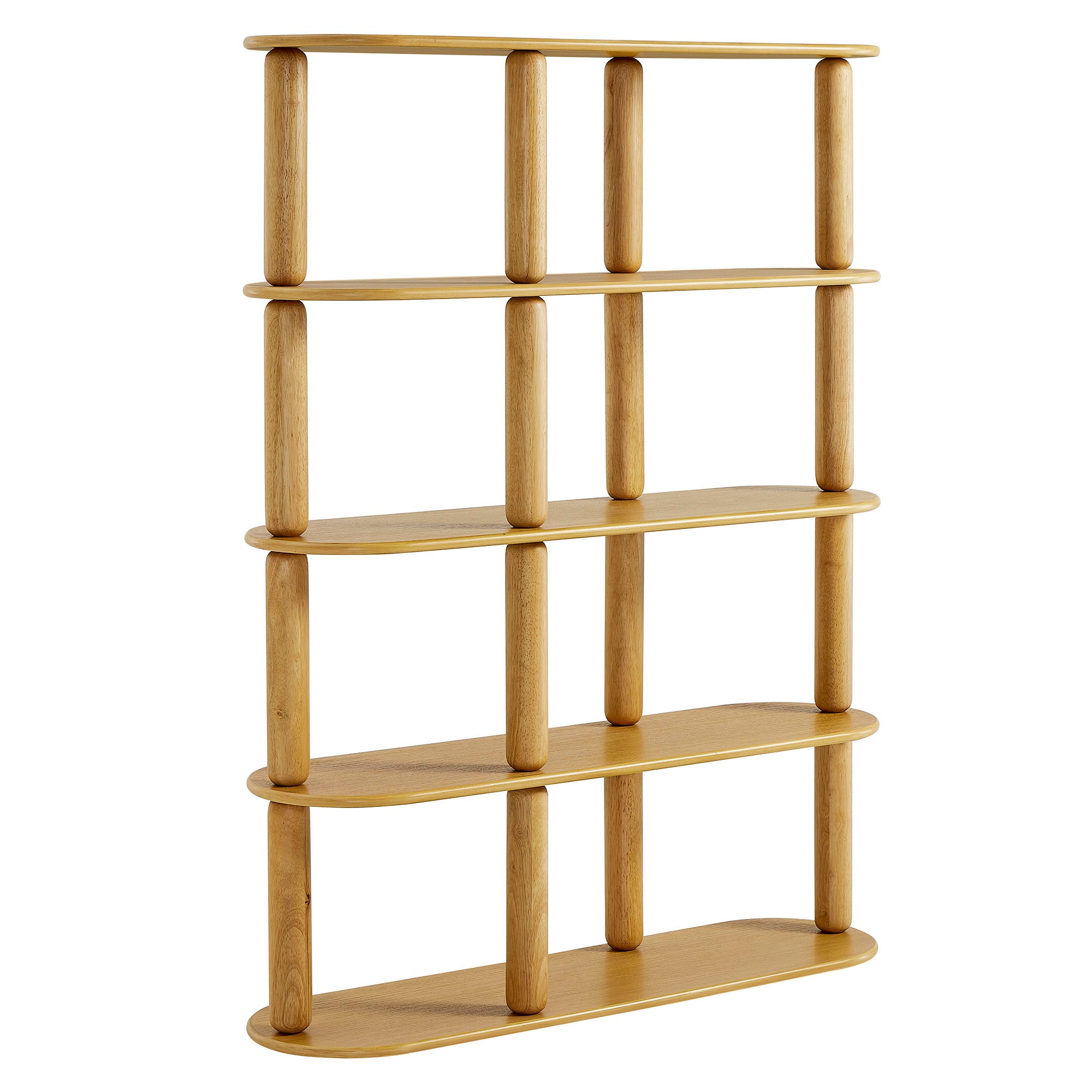 Arcus 4-Tier Oval Wood Bookshelf view 1