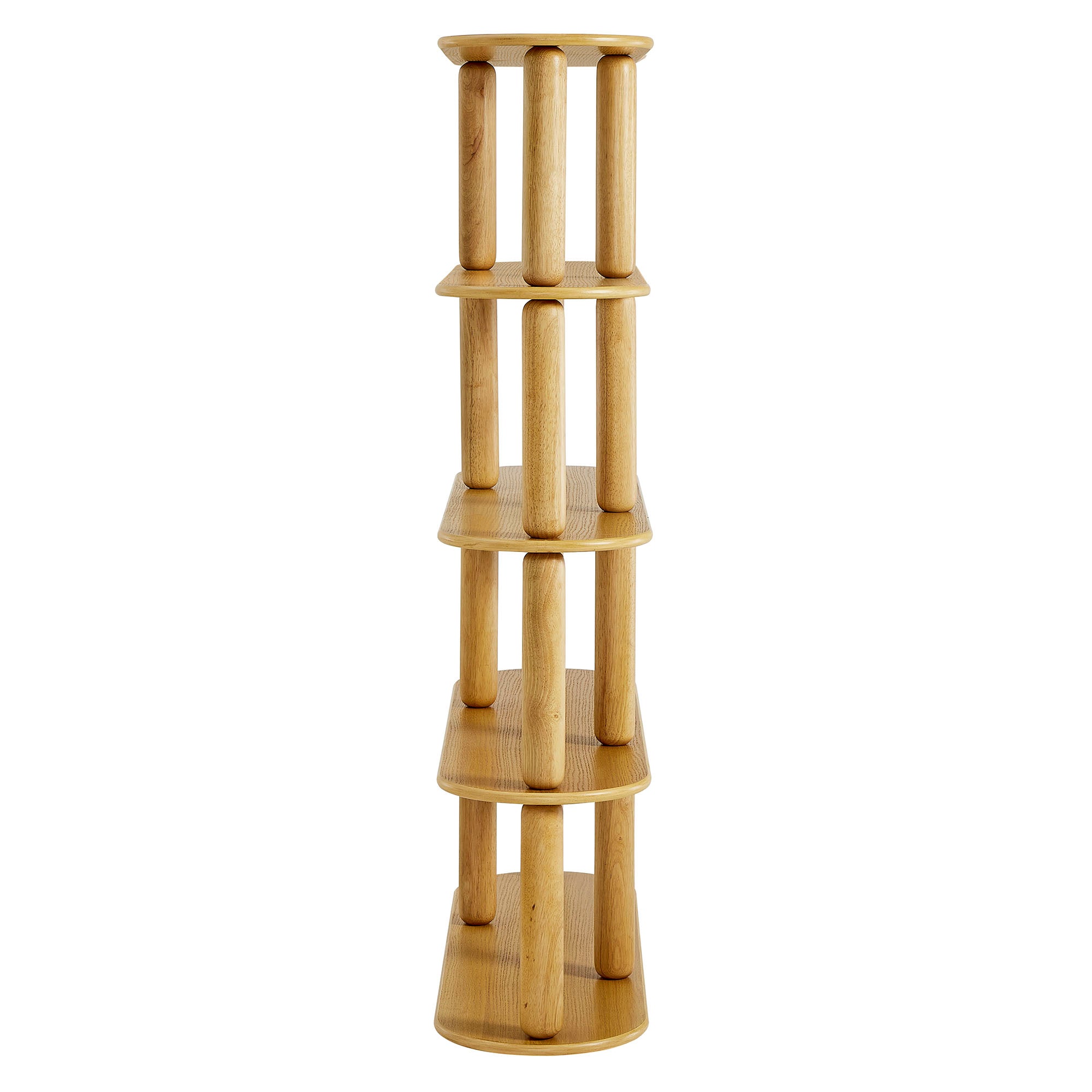 Arcus 4-Tier Oval Wood Bookshelf view 6