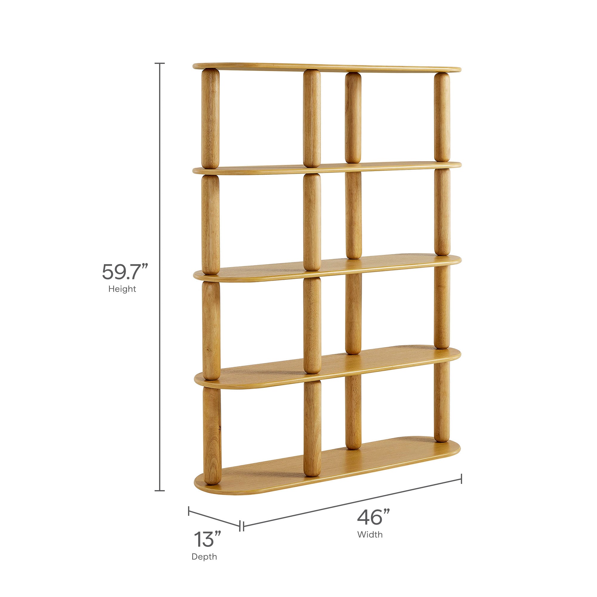 Arcus 4-Tier Oval Wood Bookshelf view 4