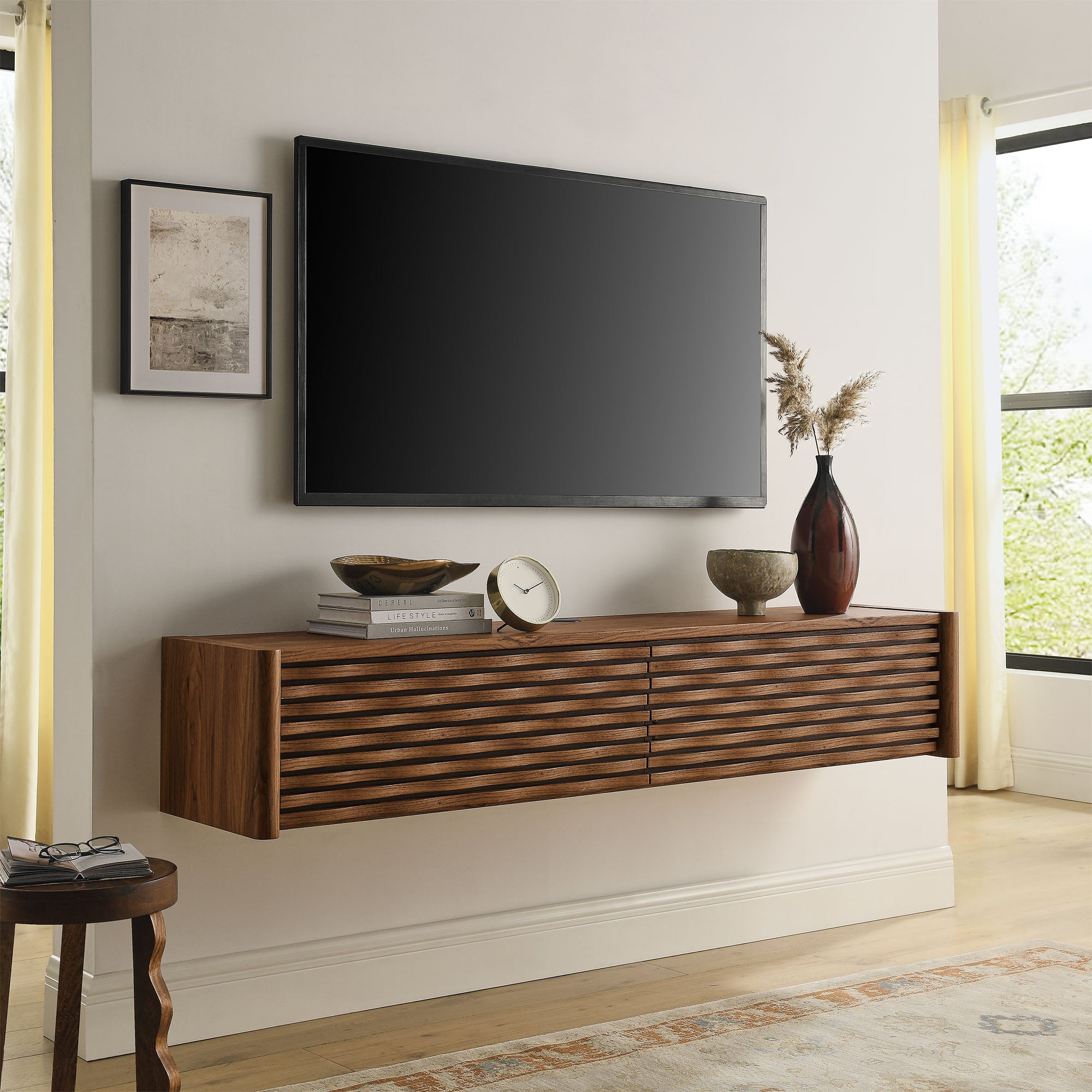 Emric Wave 71″ Wall-Mounted TV Cabinet view 2