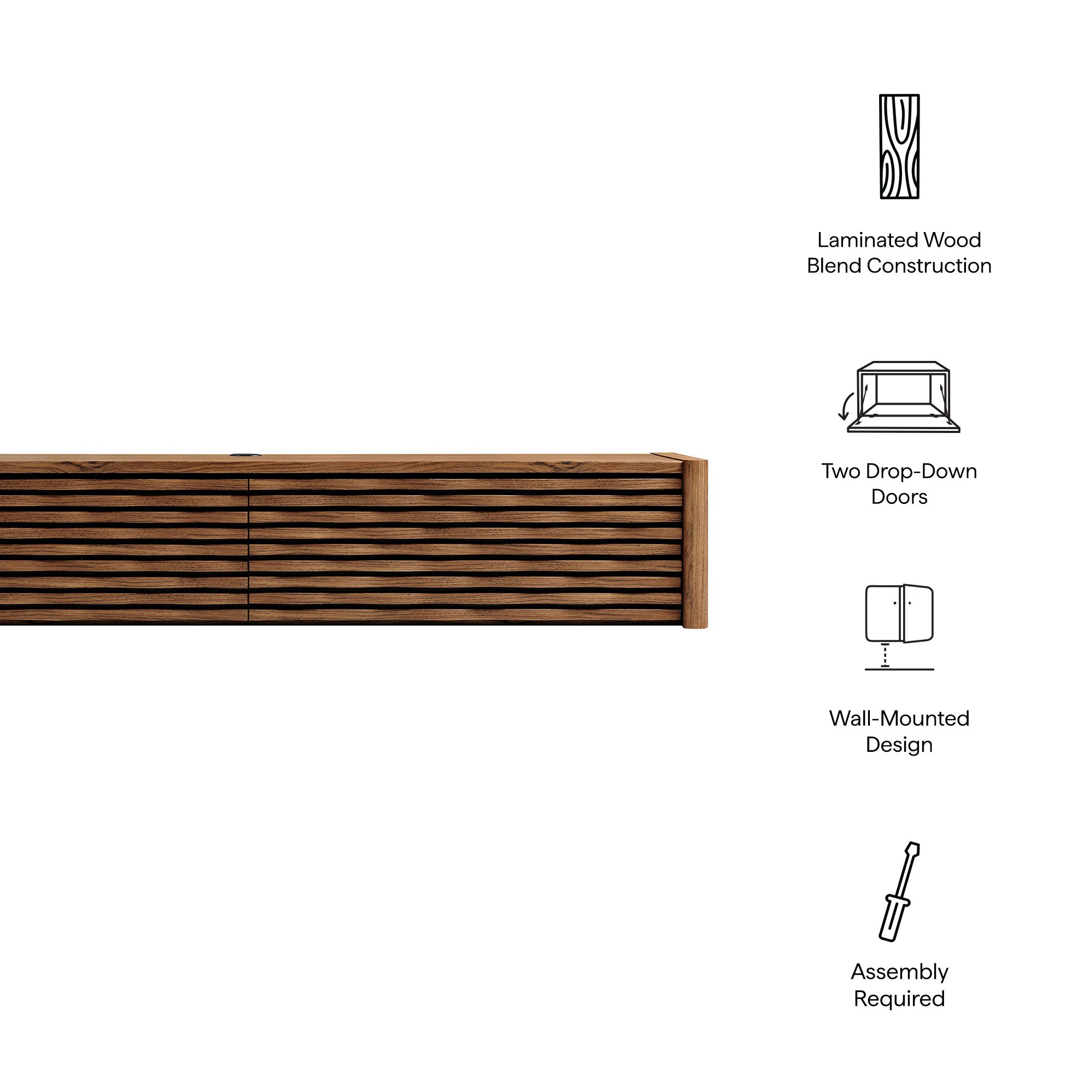 Emric Wave 71″ Wall-Mounted TV Cabinet view 3