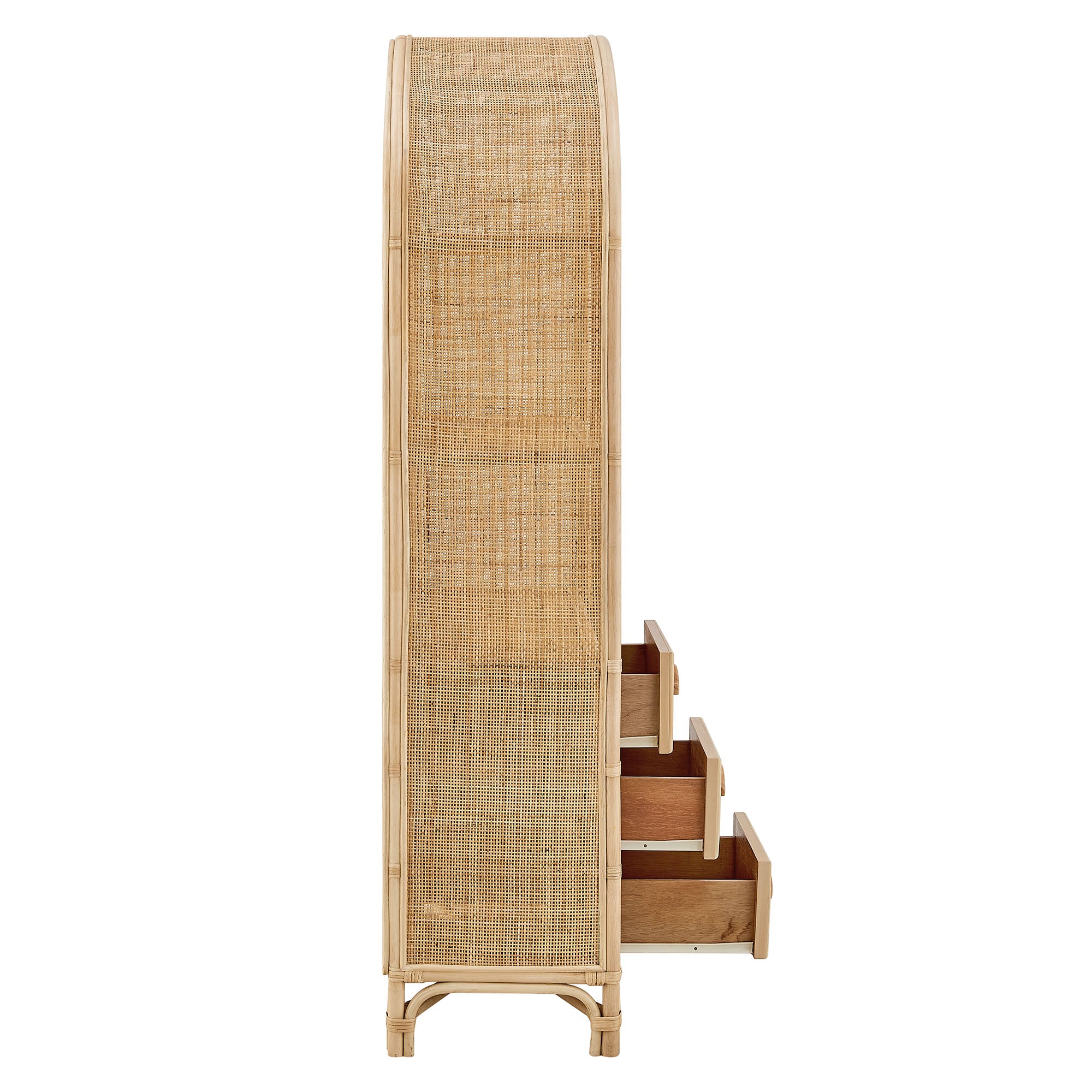 Jane 71 Inch Tall Arched Natural Rattan Bookshelf view 7