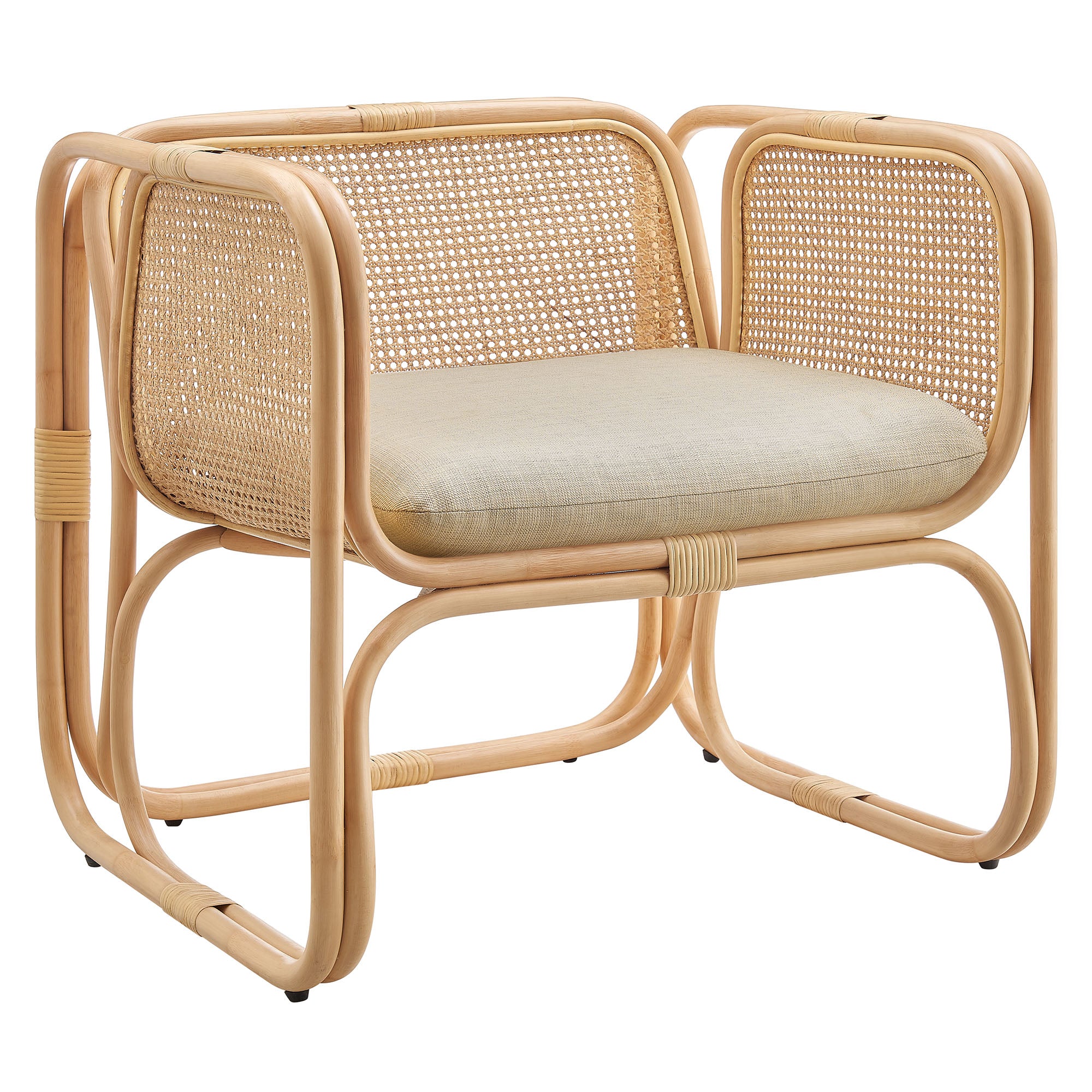 Ellis Natural Rattan Accent Armchair view 1