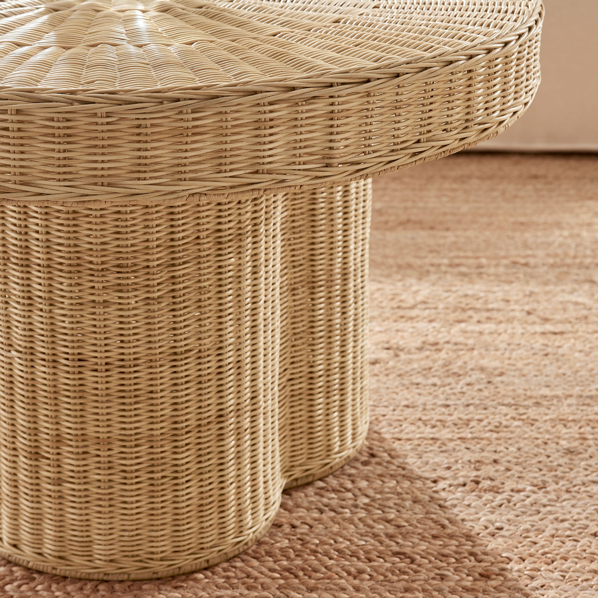Ainsley 32 Inch Round Natural Rattan Coffee Table view 5