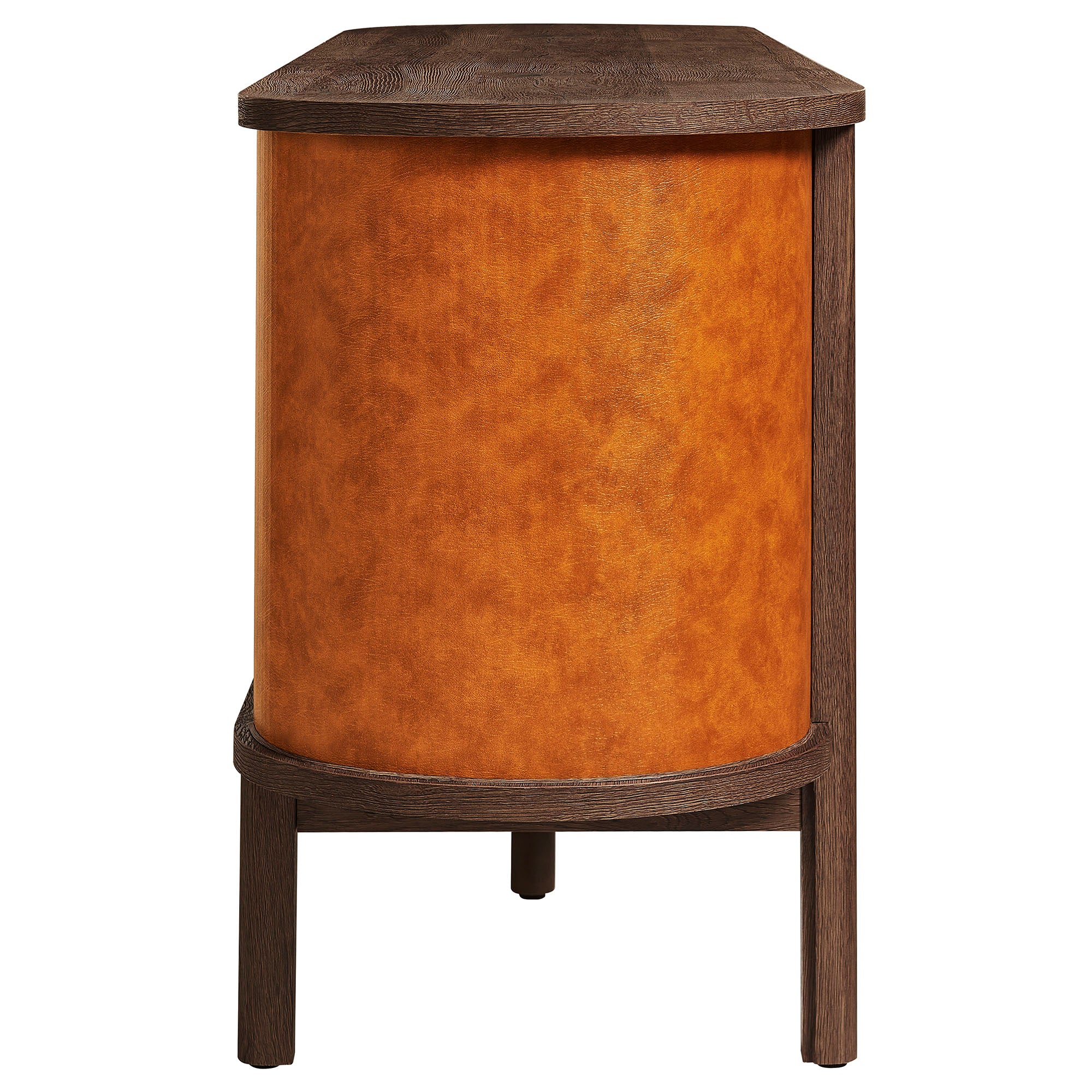 Coralie Curved Vegan Leather Oval Sideboard view 7