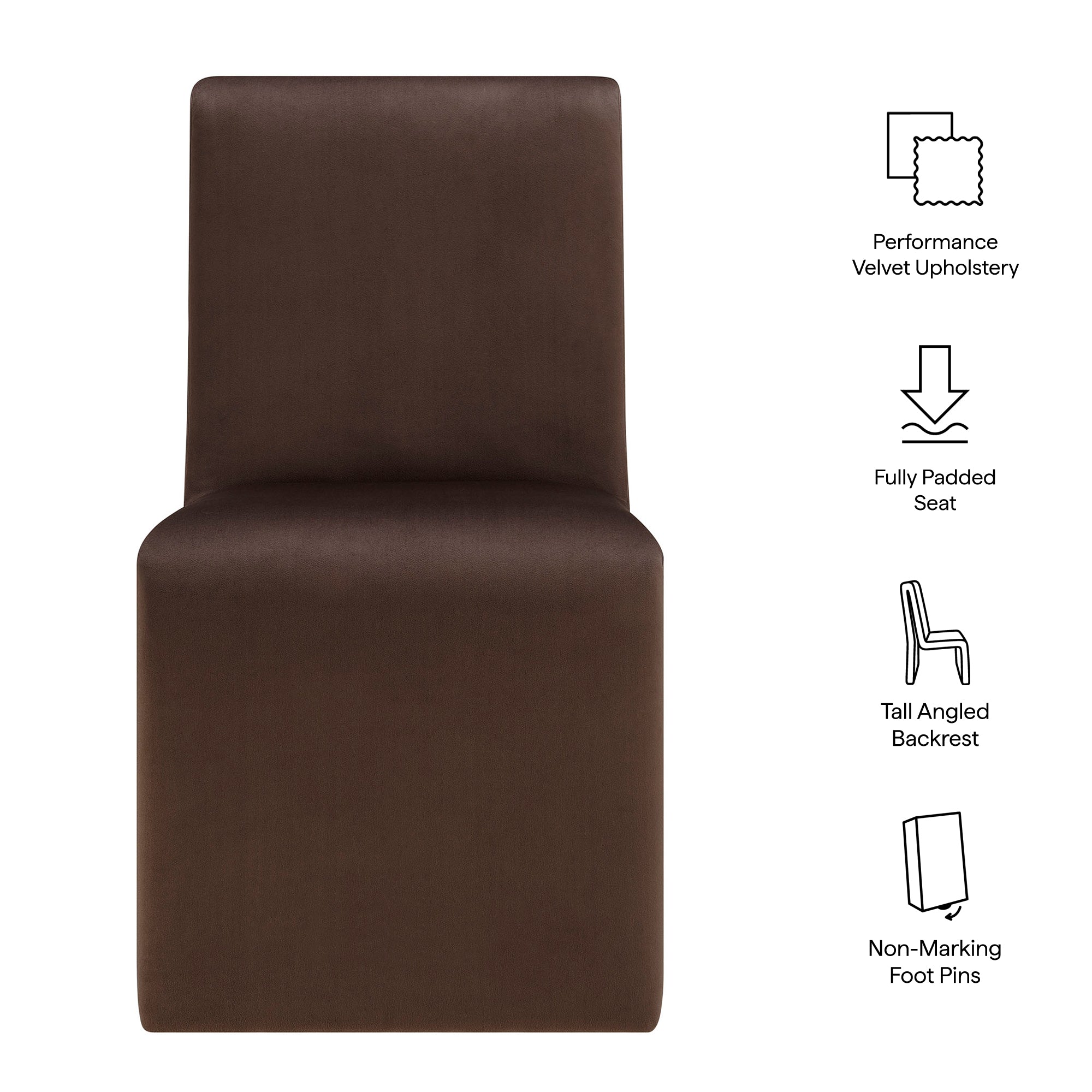 Emory Upholstered Performance Velvet Dining Side Chair view 3