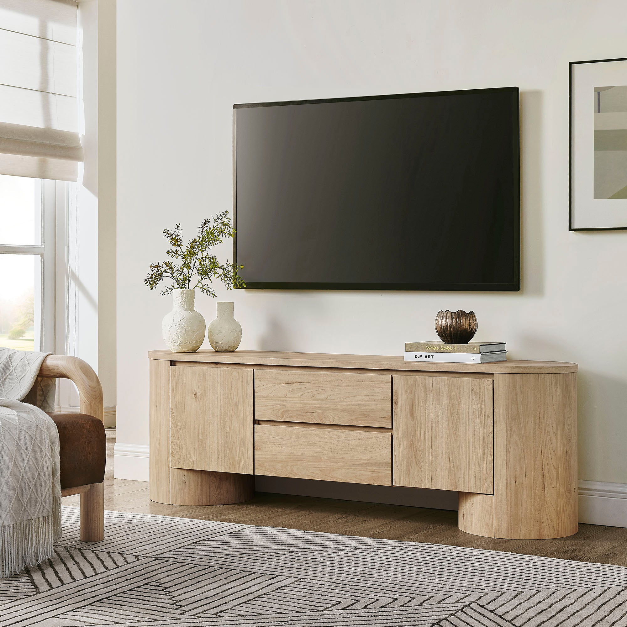 Duval 71 Inch Oval TV Cabinet view 2