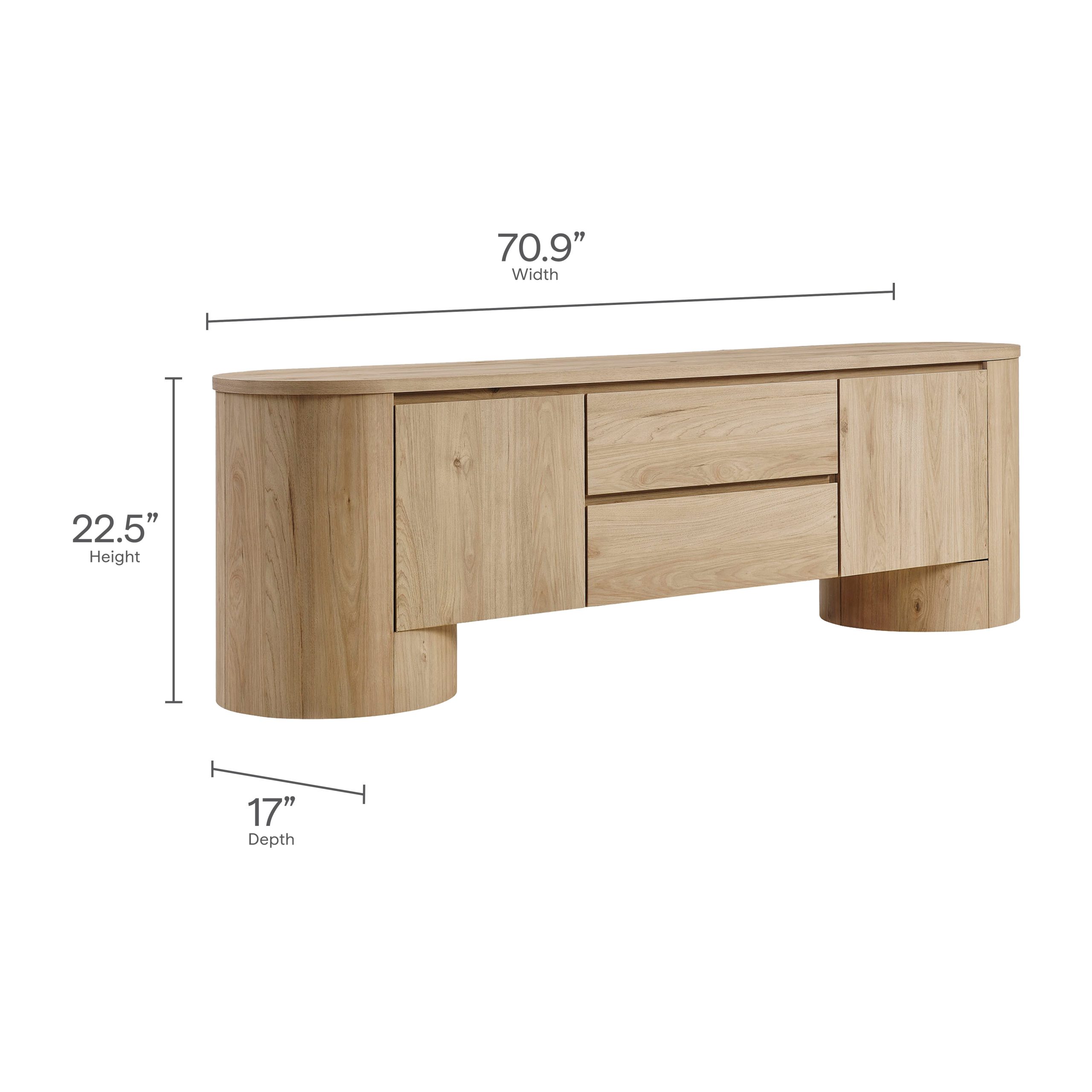 Duval 71 Inch Oval TV Cabinet view 4