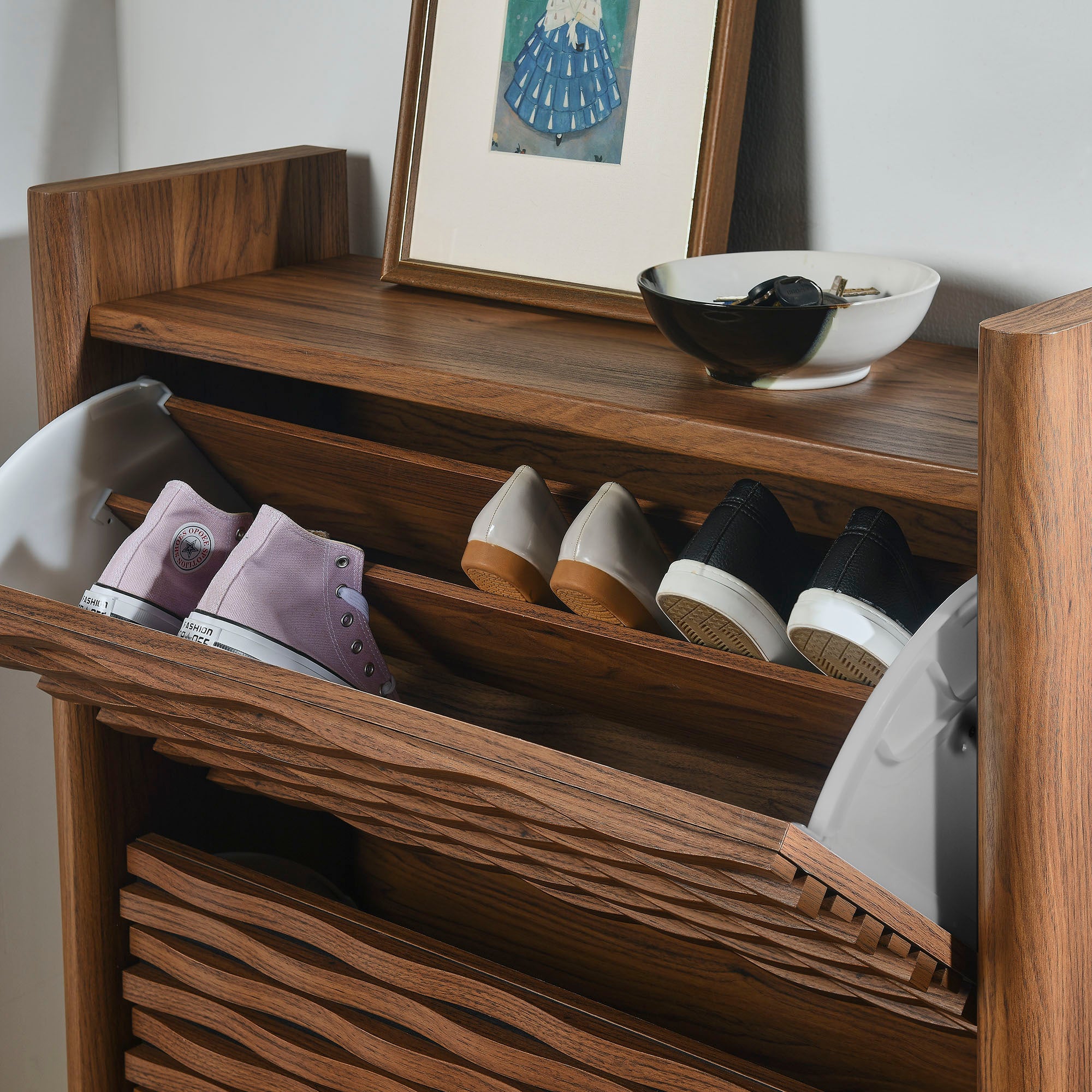 Emric Wave Shoe Cabinet view 5