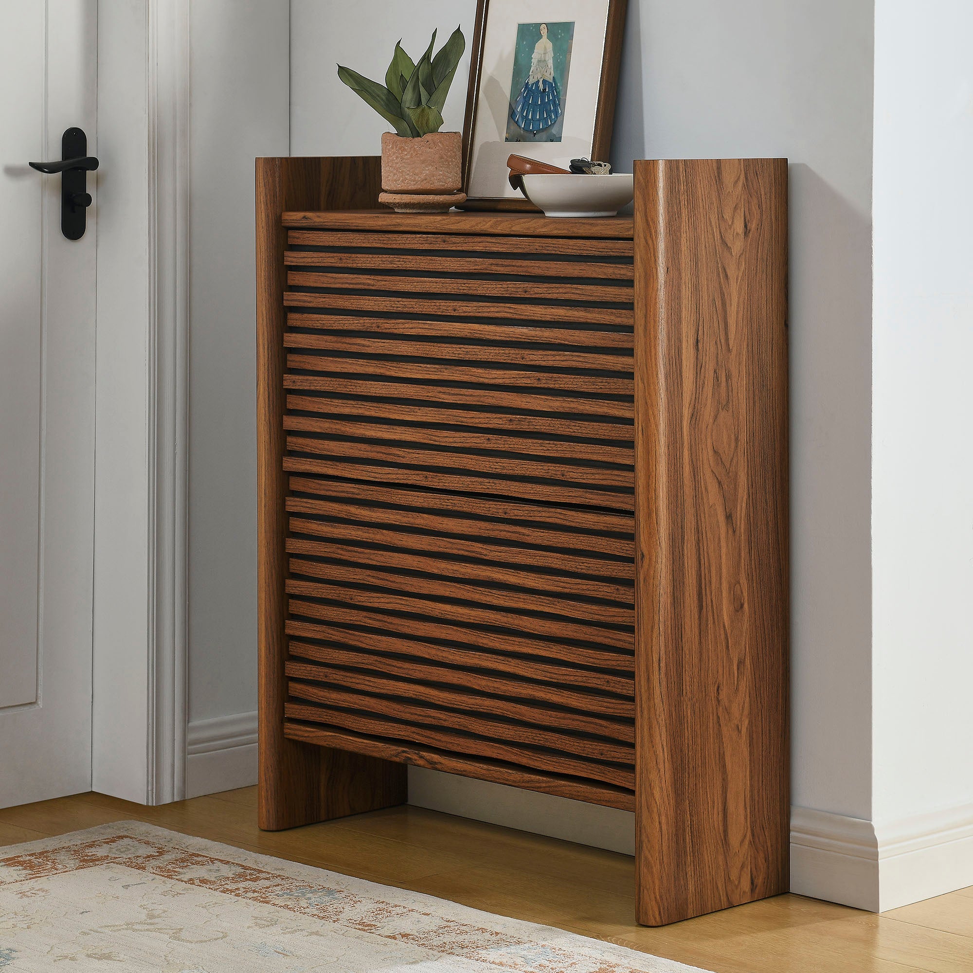 Emric Wave Shoe Cabinet view 2
