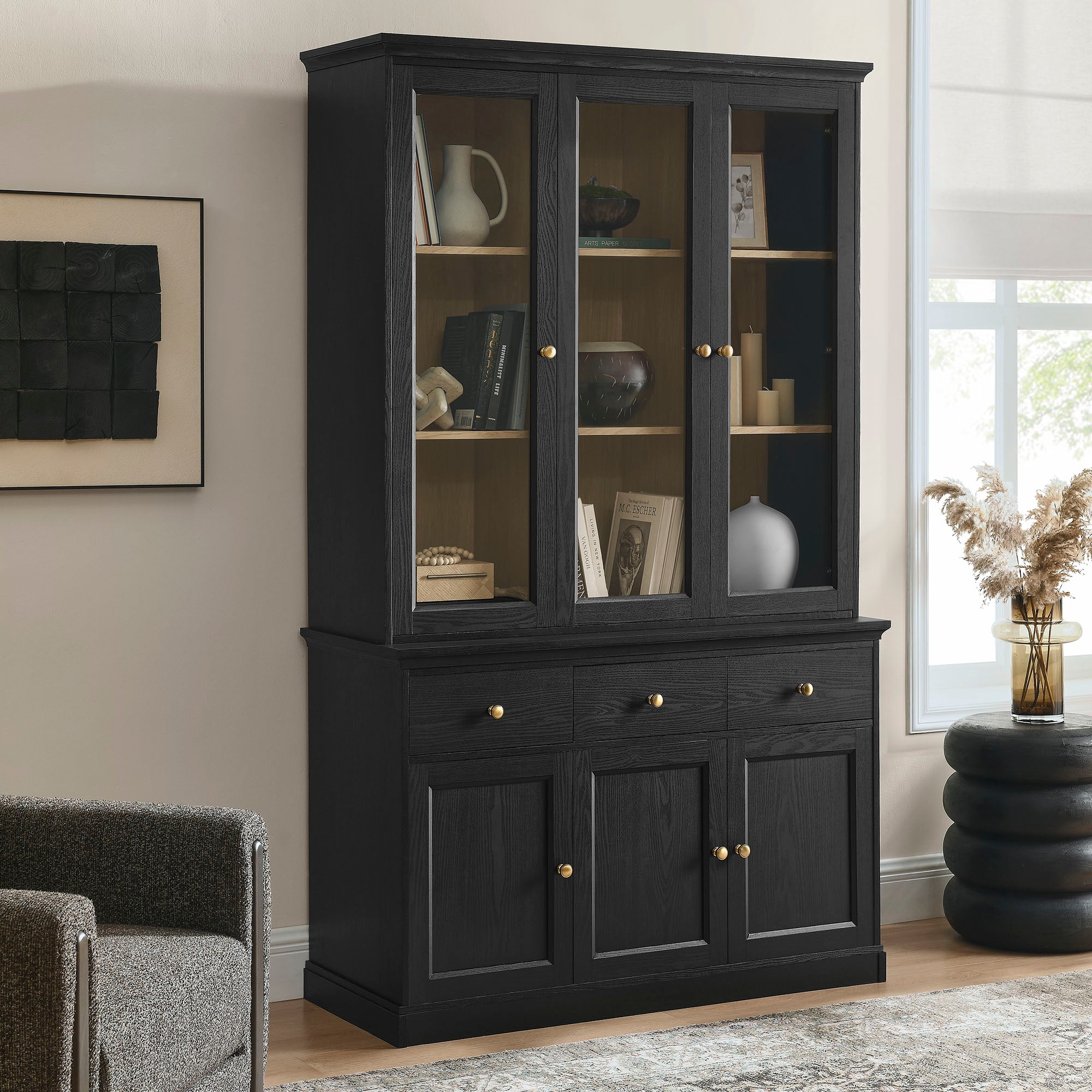 Amara 79 Inch Large Storage Display Cabinet view 2
