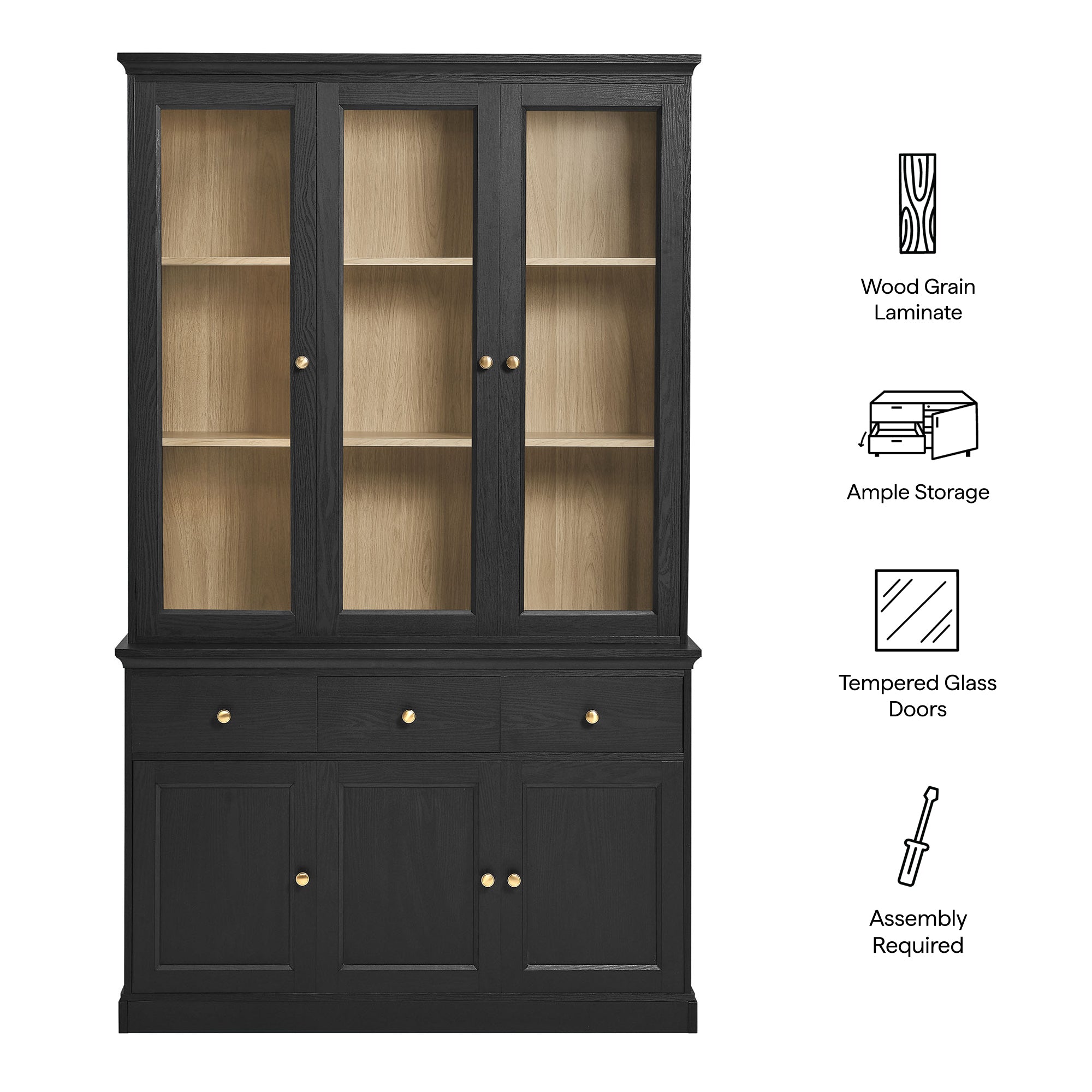 Amara 79 Inch Large Storage Display Cabinet view 3