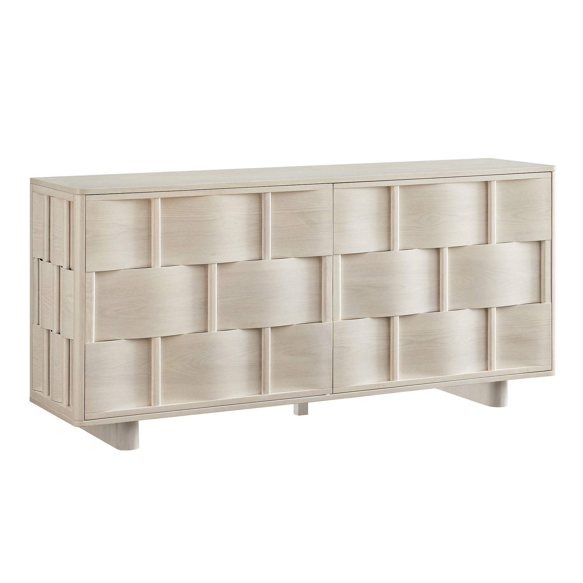 Foundry 71″ Woven Design Buffet Storage Cabinet view 1