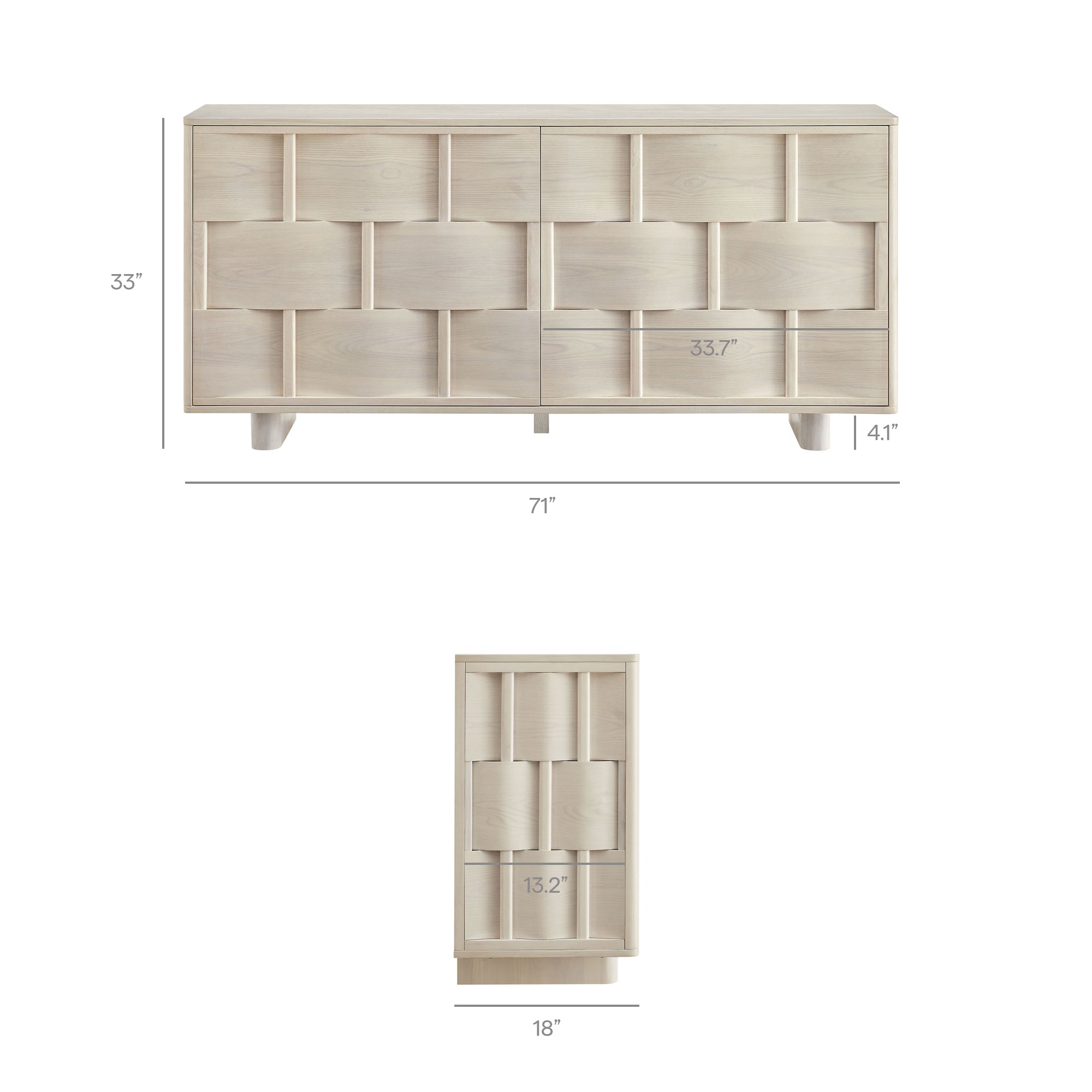 Foundry 71″ Woven Design Buffet Storage Cabinet view 4