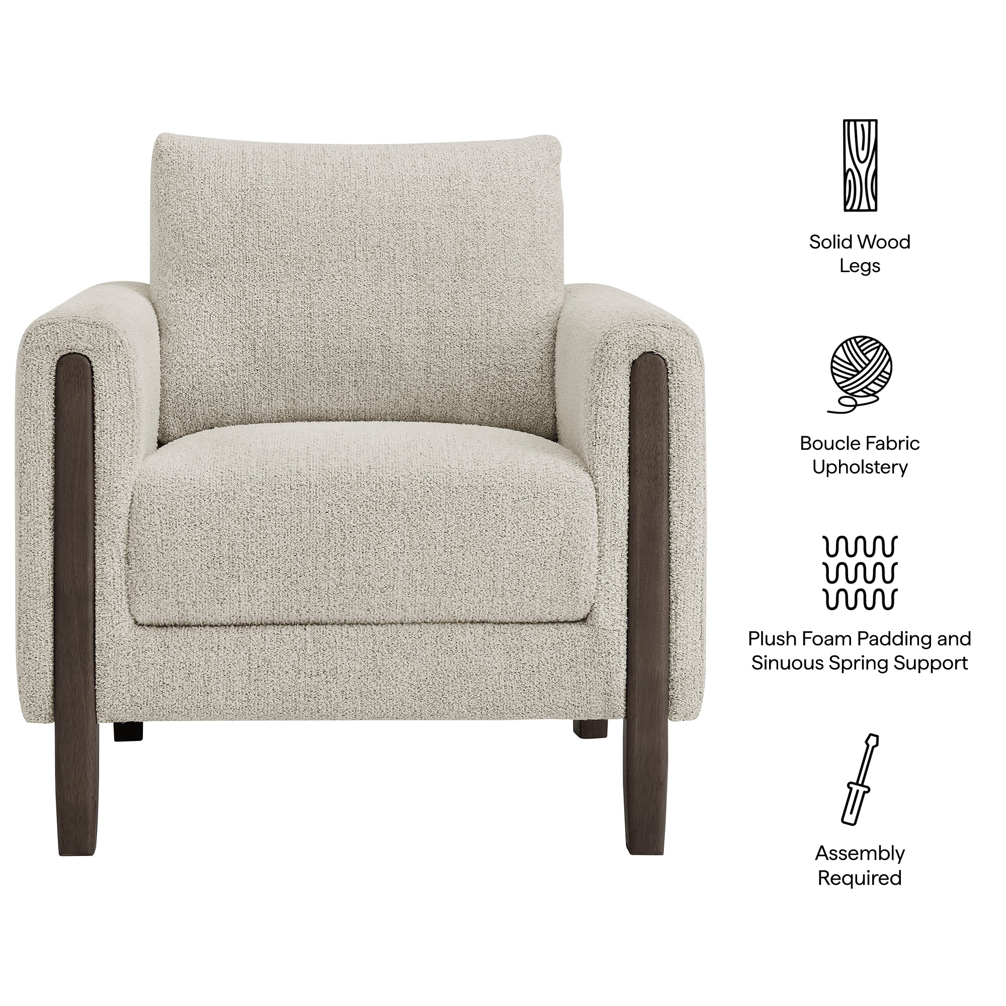 Hawken Boucle Fabric Accent Armchair view 3