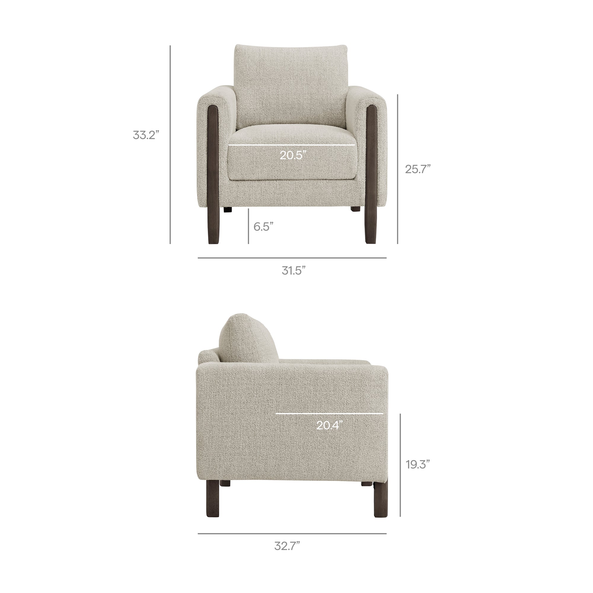 Hawken Boucle Fabric Accent Armchair view 4