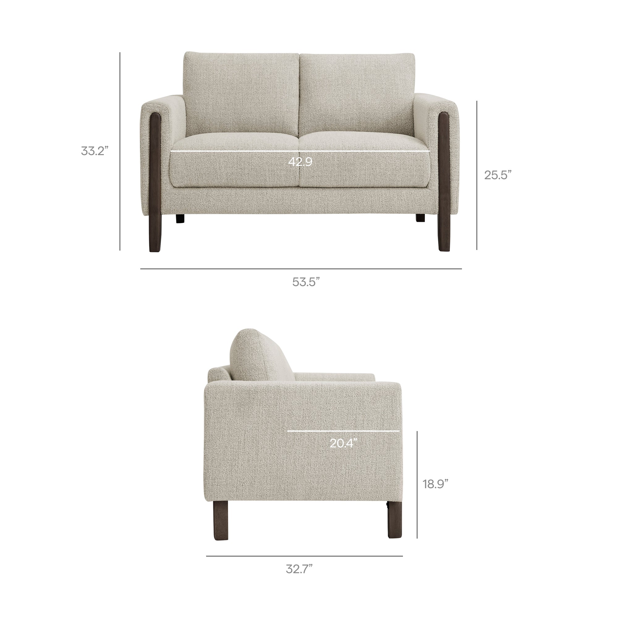 Hawken Boucle Fabric Loveseat view 4