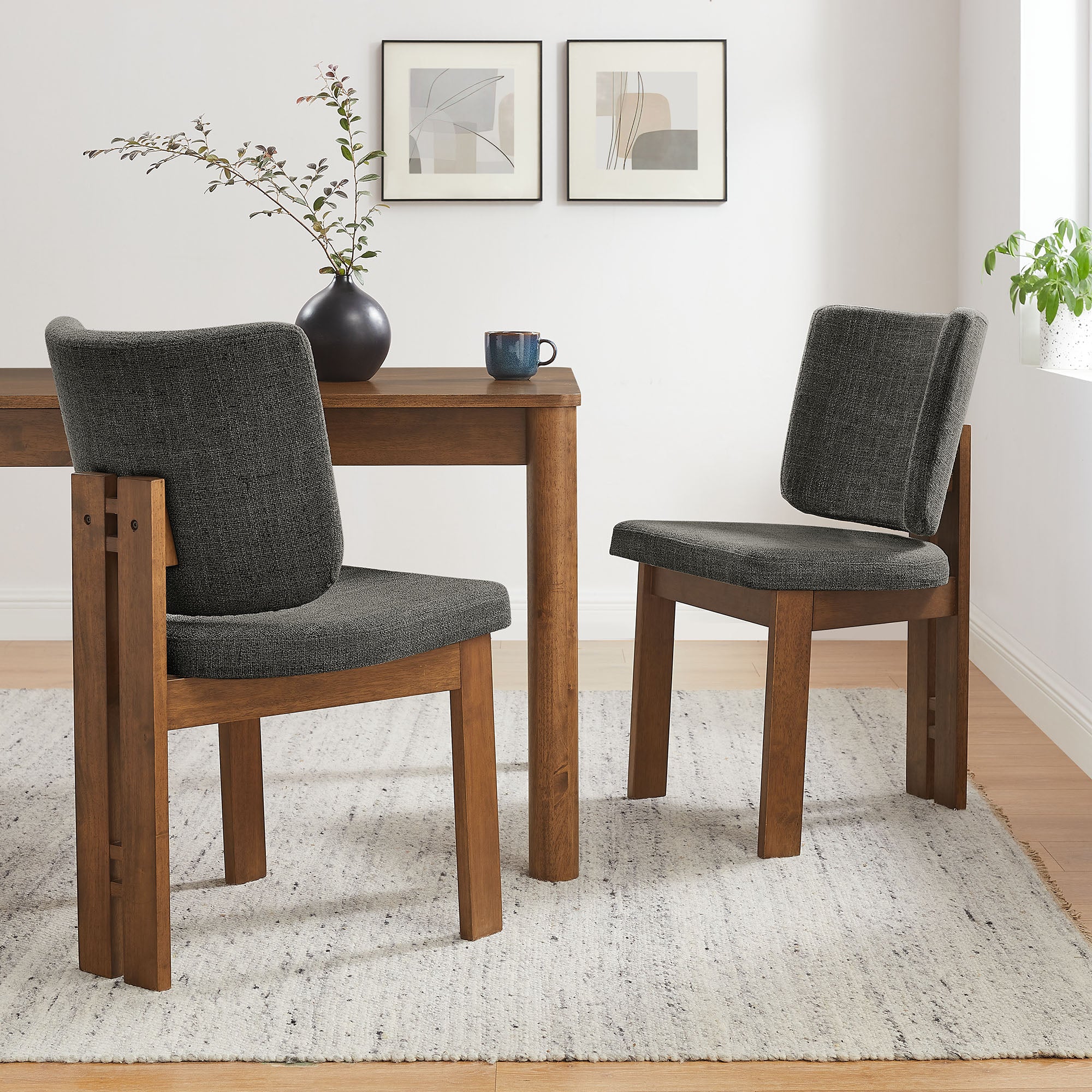 Alba Armless Upholstered Dining Chairs Set Of 2 view 2