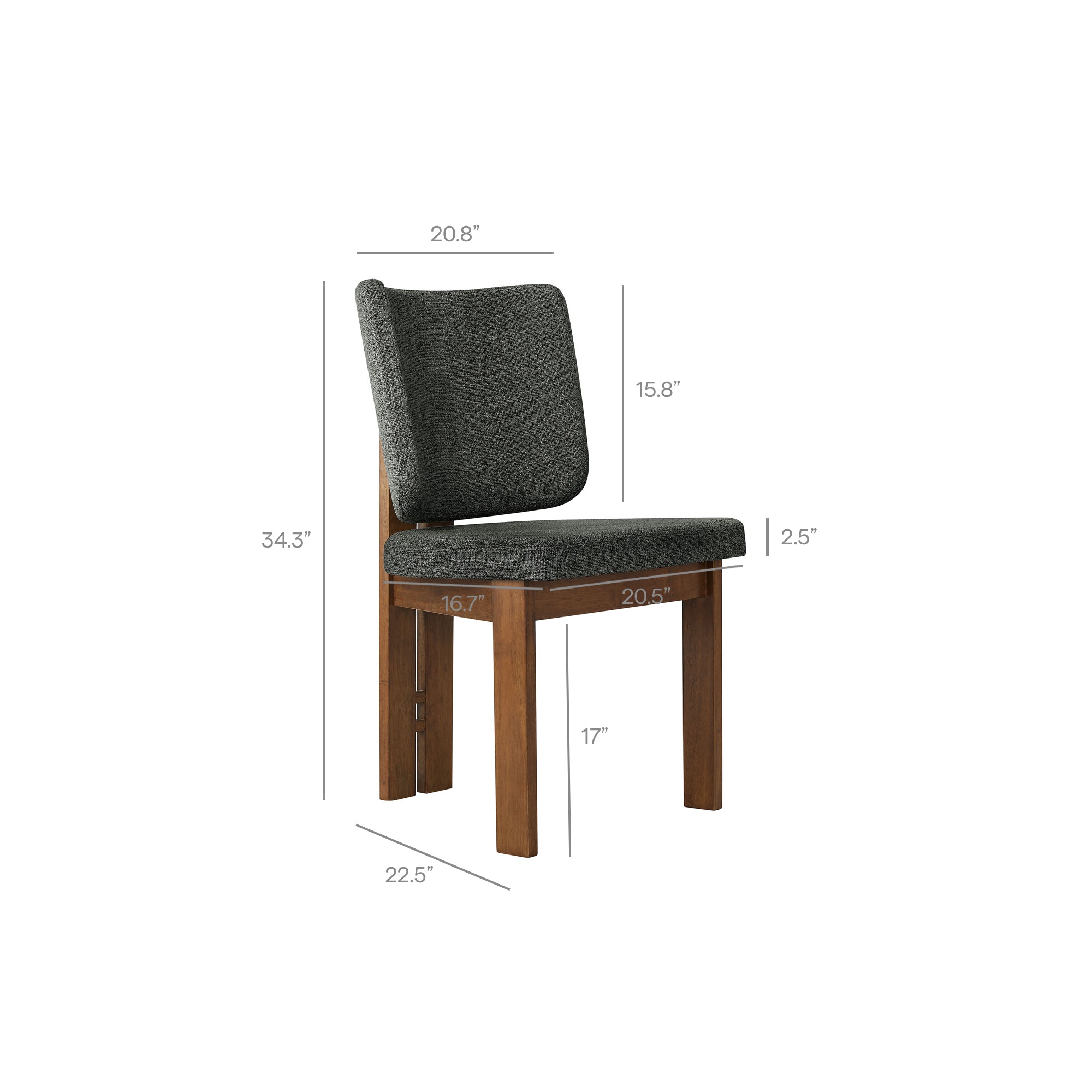 Alba Armless Upholstered Dining Chairs Set Of 2 view 4