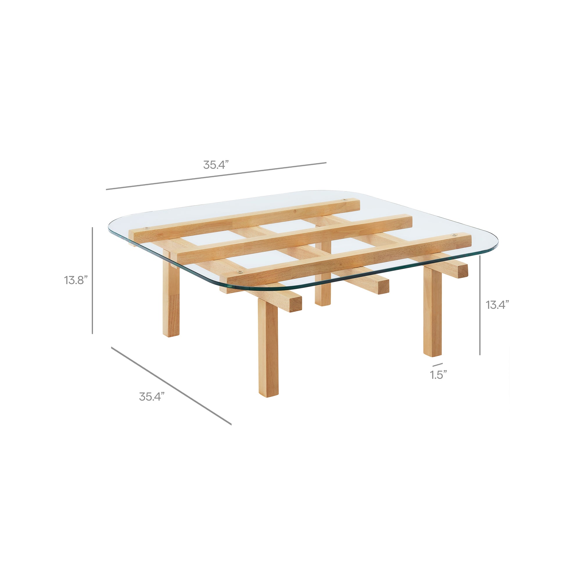 Isby 35 Inch Tempered Glass Coffee Table view 4