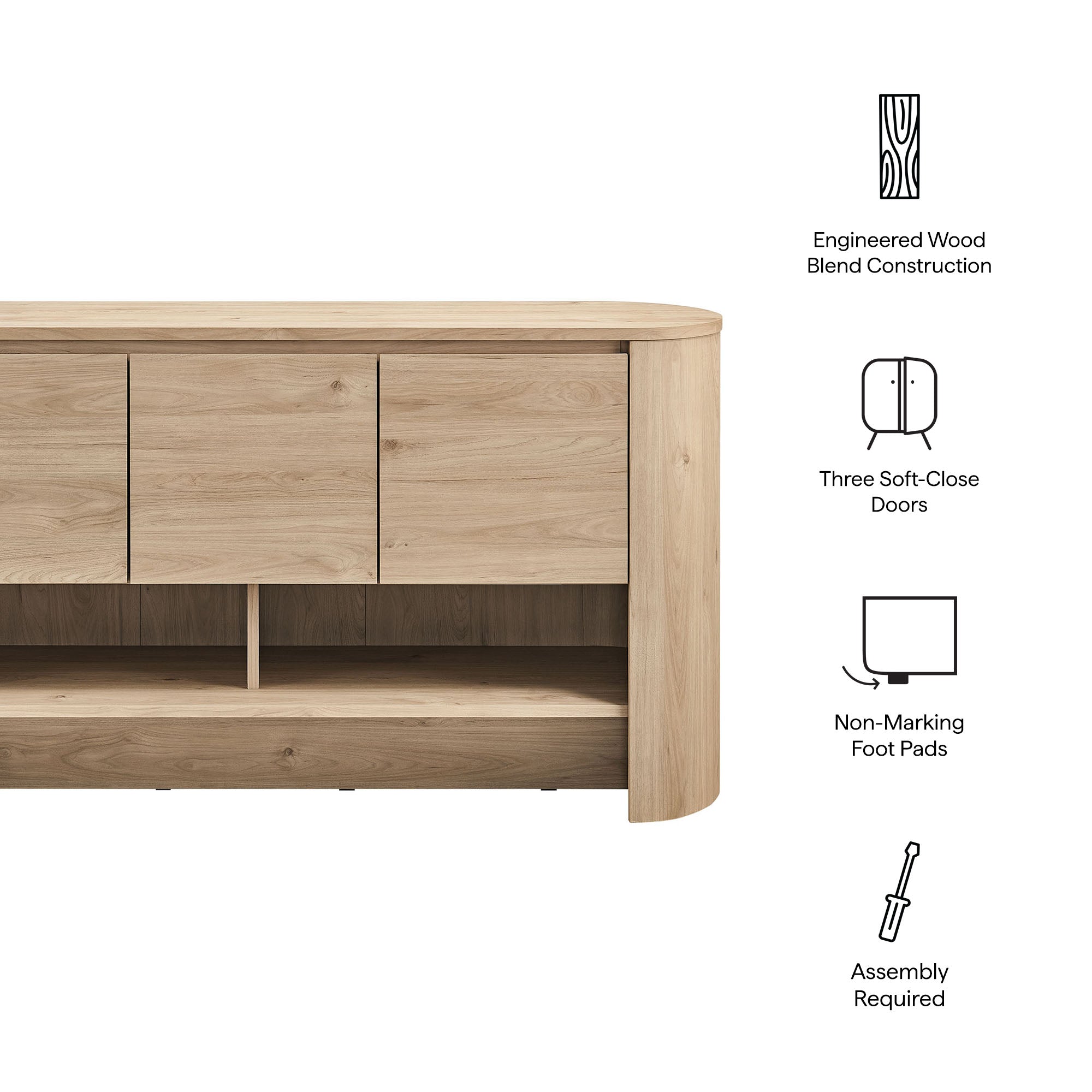 Duval 62 Inch Oval Sideboard view 3