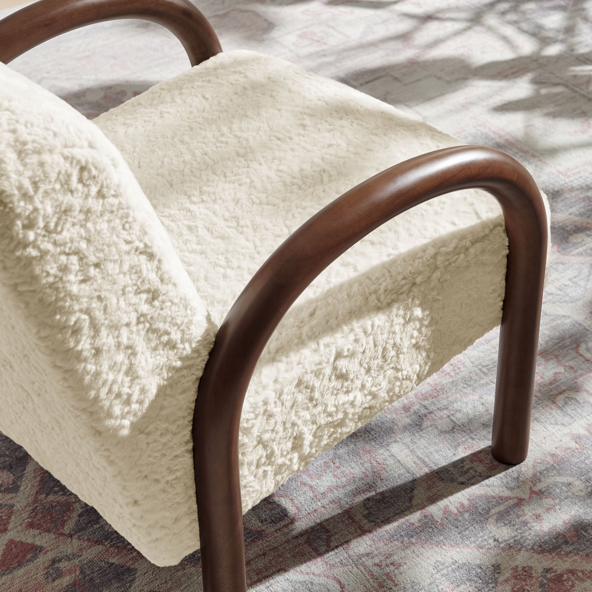 Lunet Faux Shearling Accent Armchair view 5