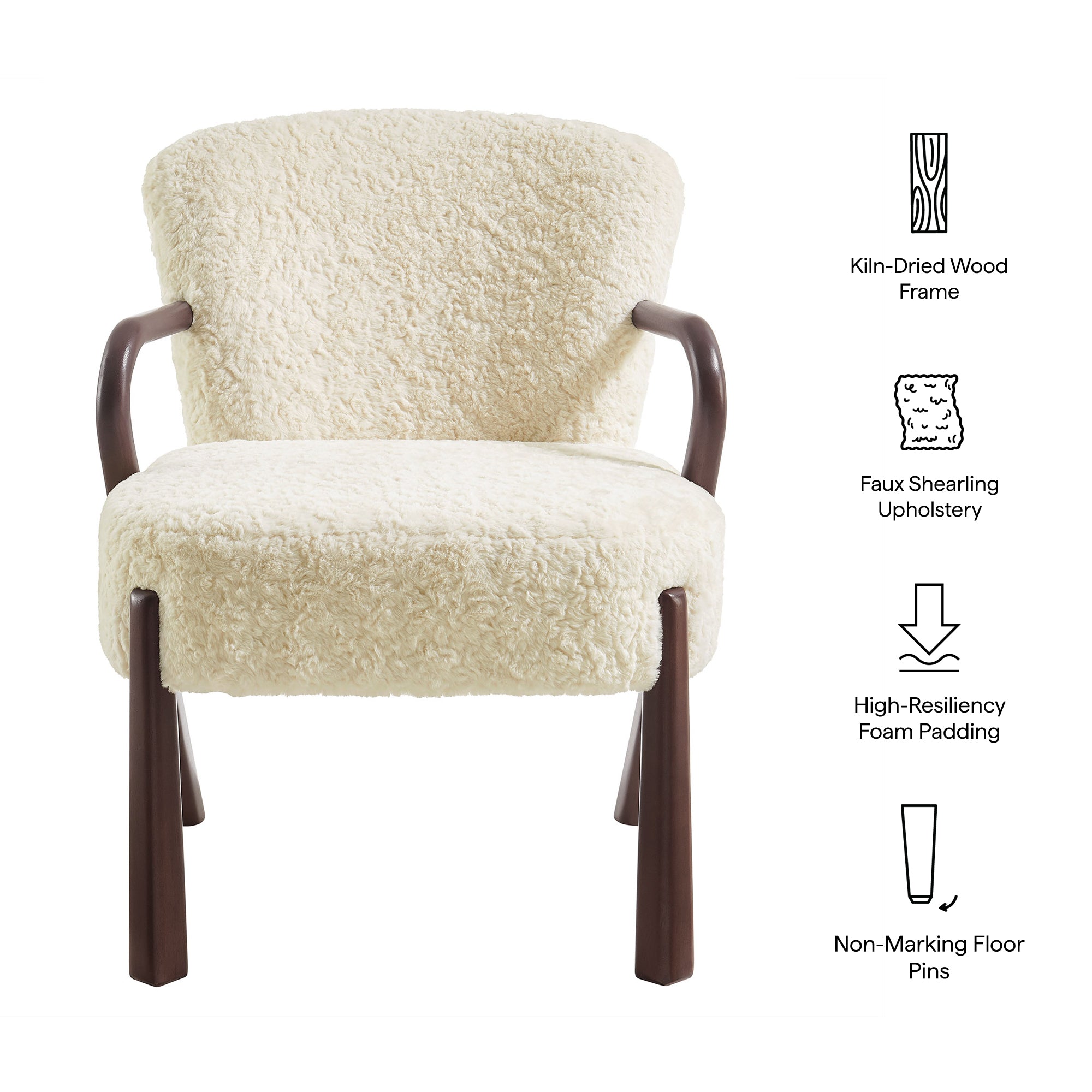 Arden Faux Shearling Accent Armchair view 3