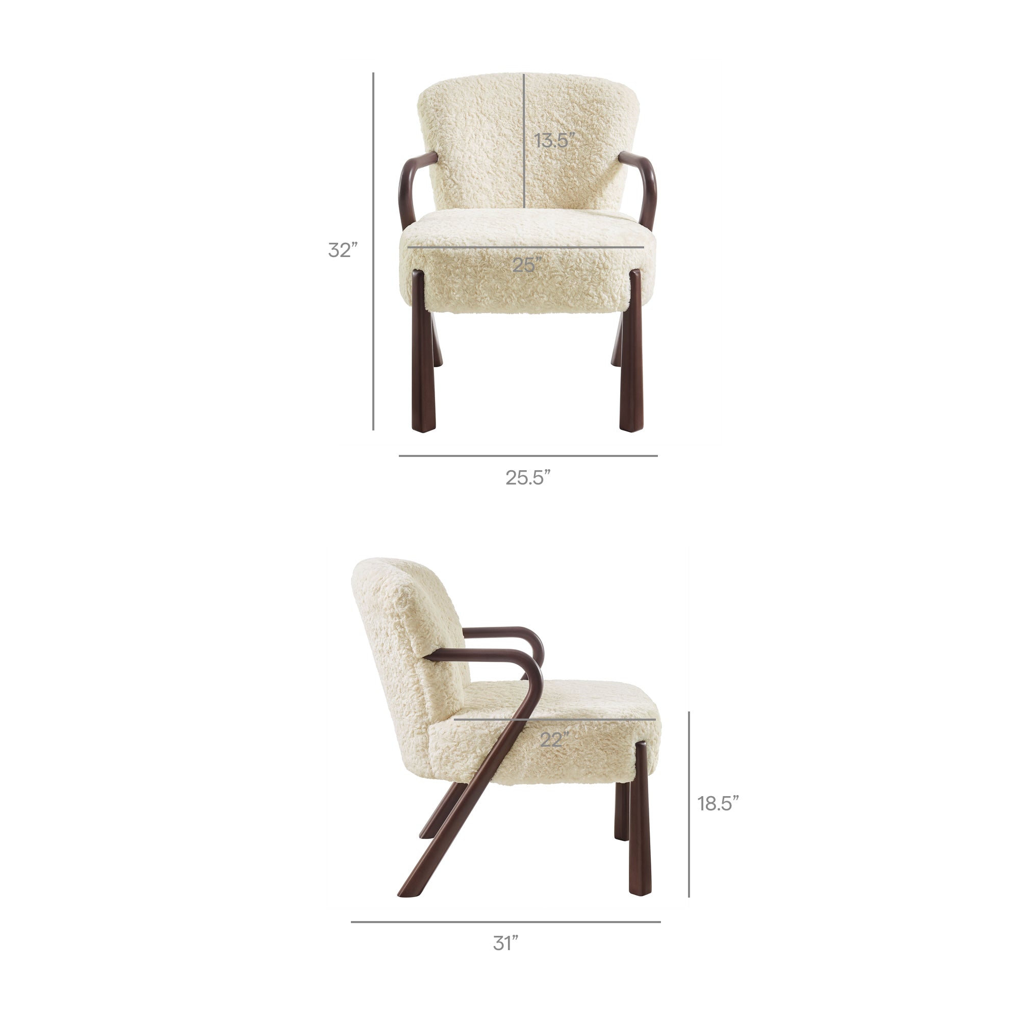 Arden Faux Shearling Accent Armchair view 4