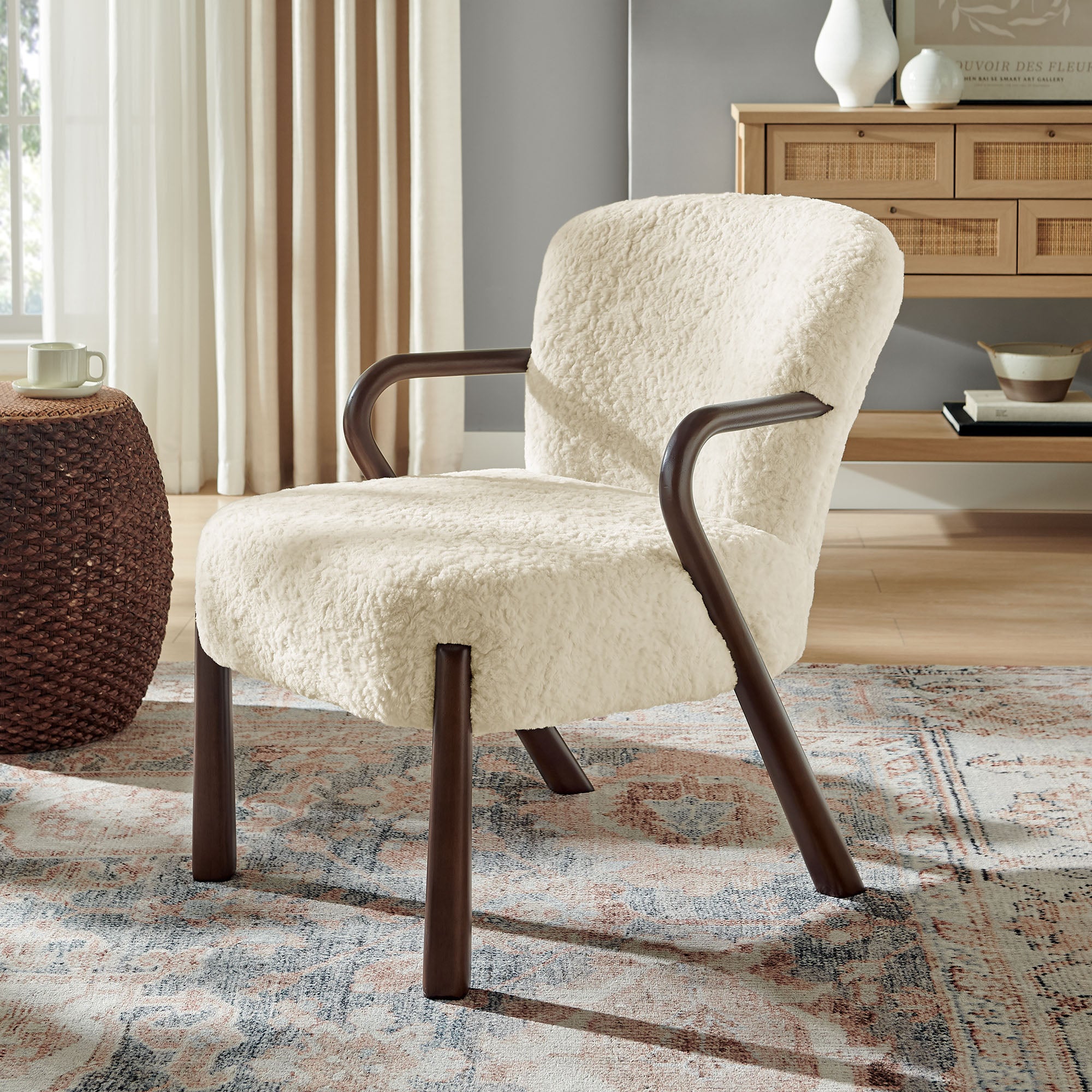 Arden Faux Shearling Accent Armchair view 2