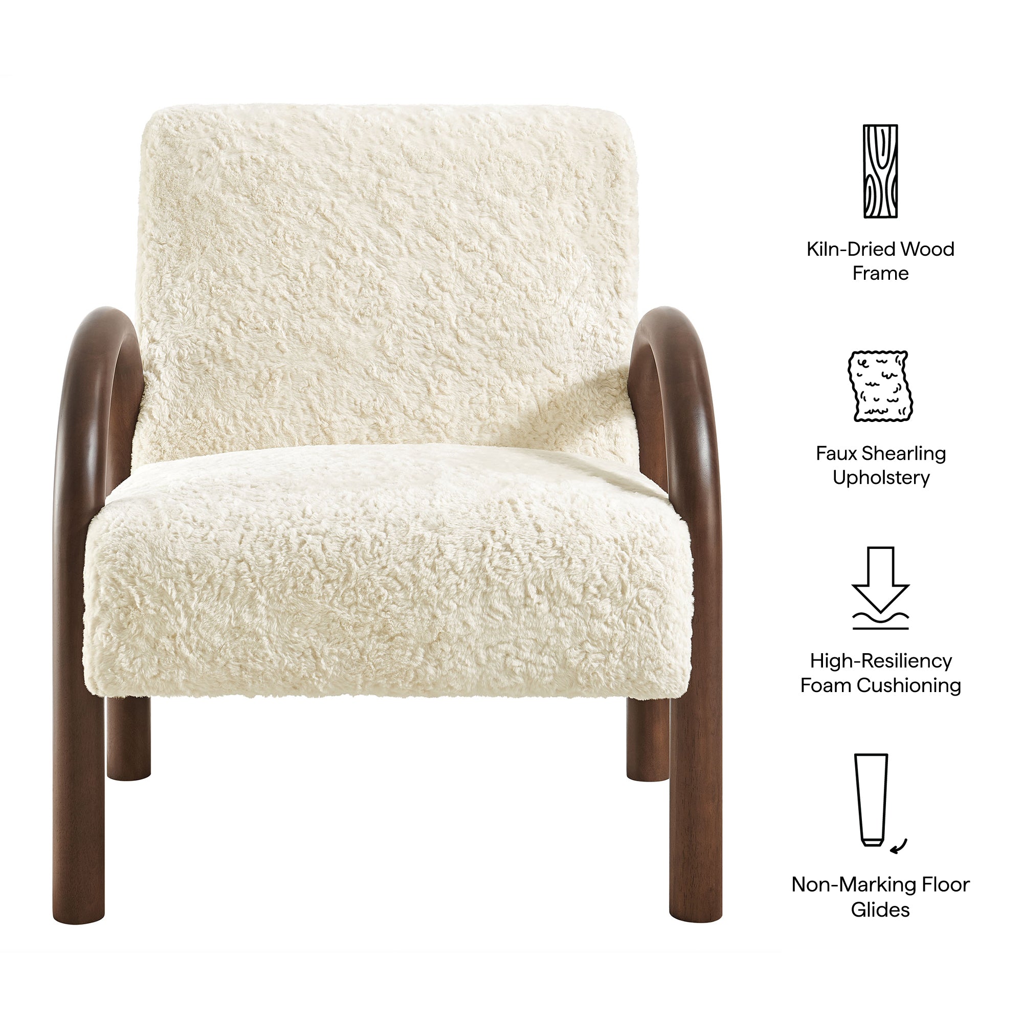 Lunet Faux Shearling Accent Armchair view 3