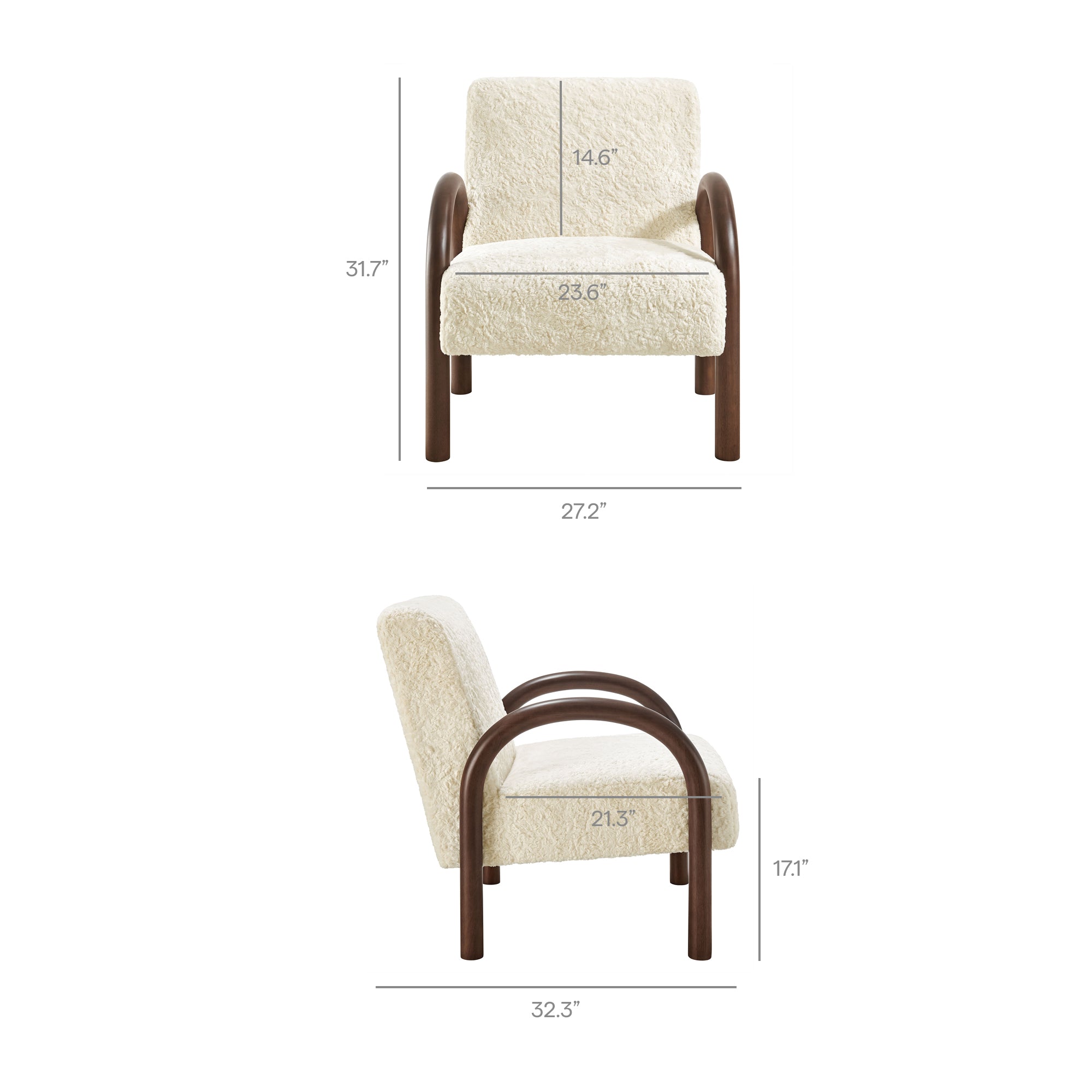 Lunet Faux Shearling Accent Armchair view 4