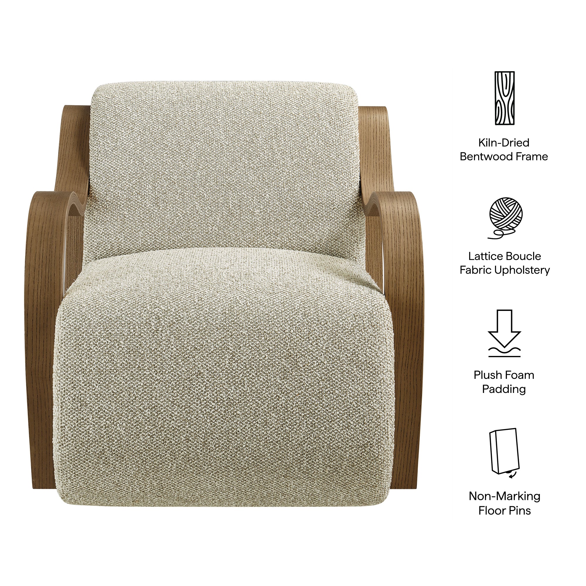 Atrium Lattice Boucle Accent Armchair view 3