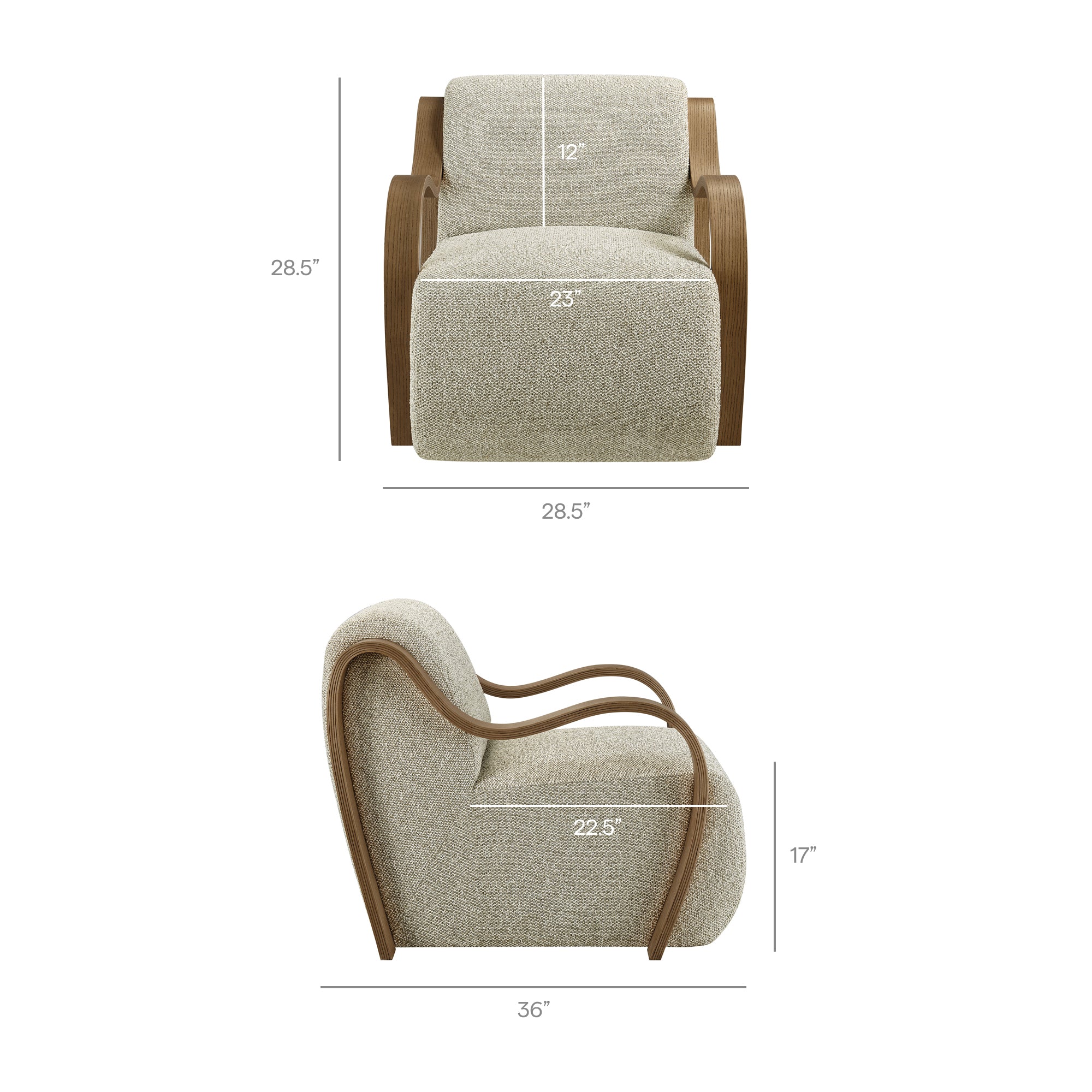 Atrium Lattice Boucle Accent Armchair view 4