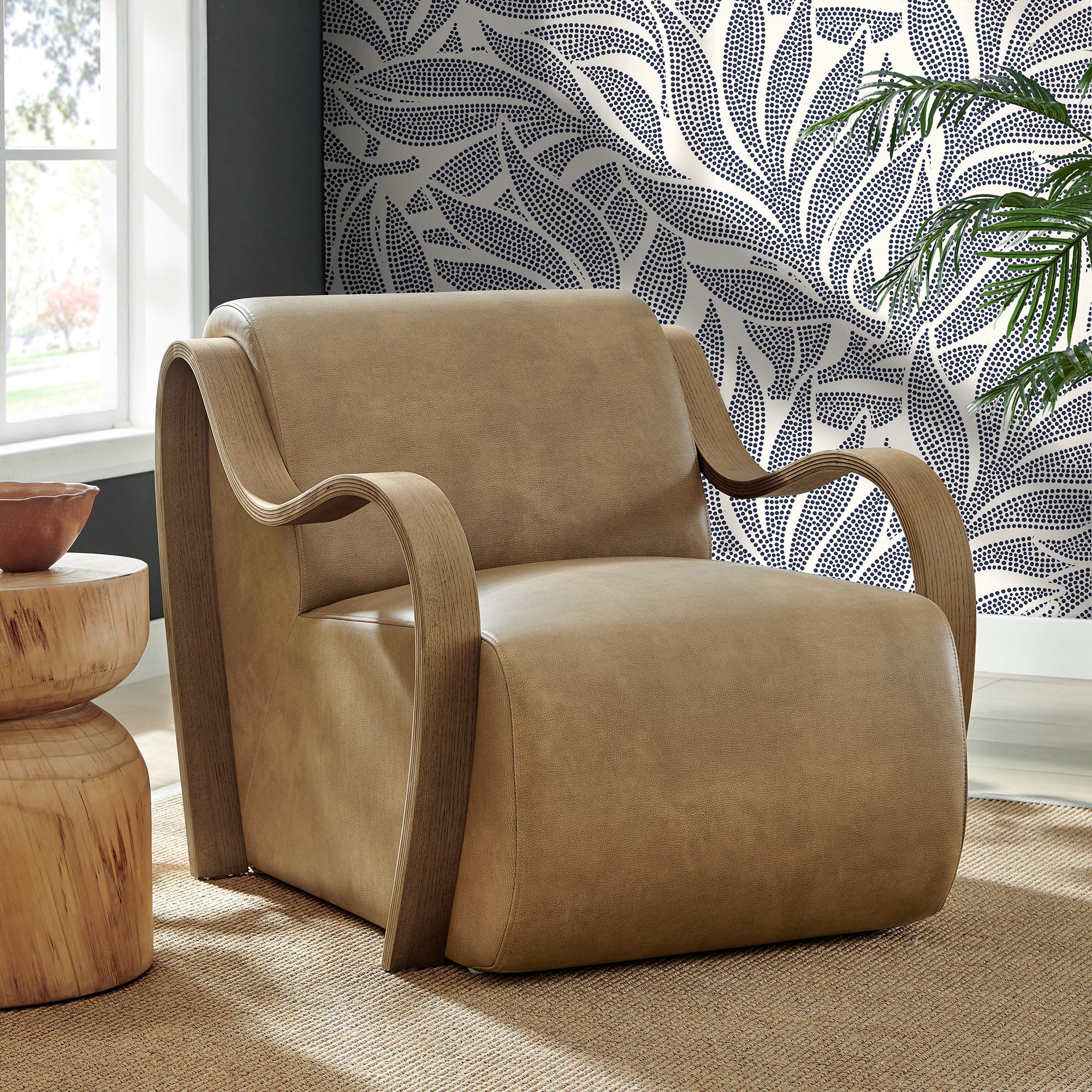 Atrium Vegan Leather Accent Armchair view 2