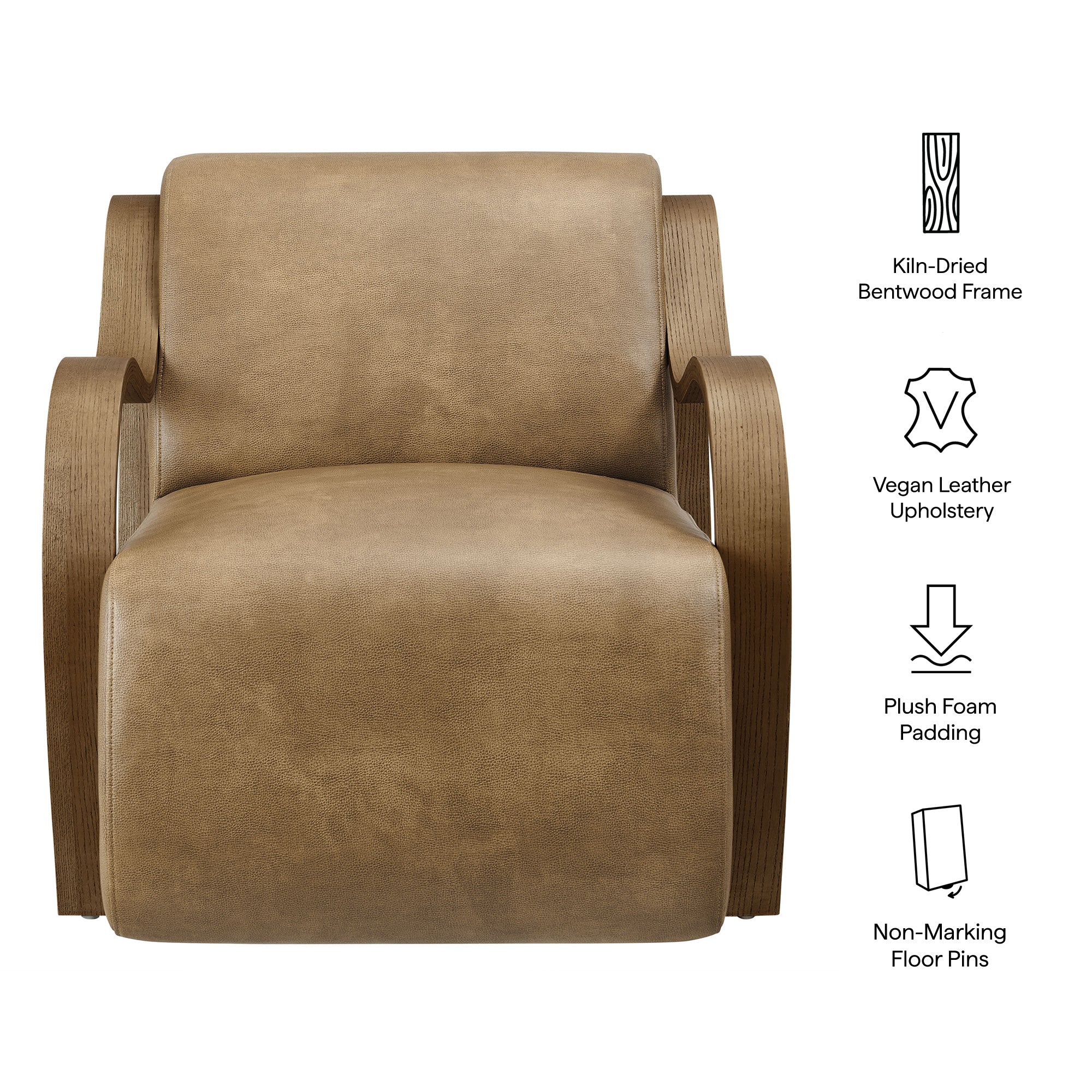 Atrium Vegan Leather Accent Armchair view 3