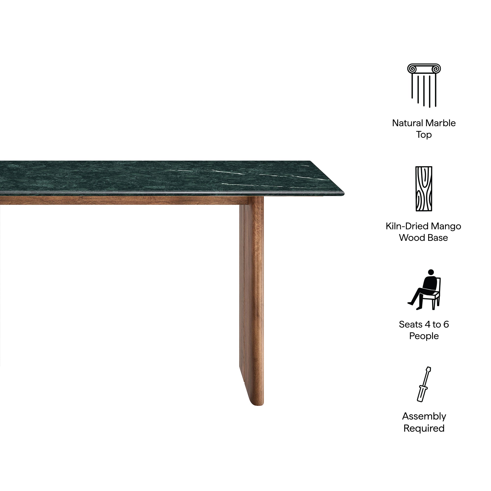 Amistad 60 Inch Marble Dining Table view 3