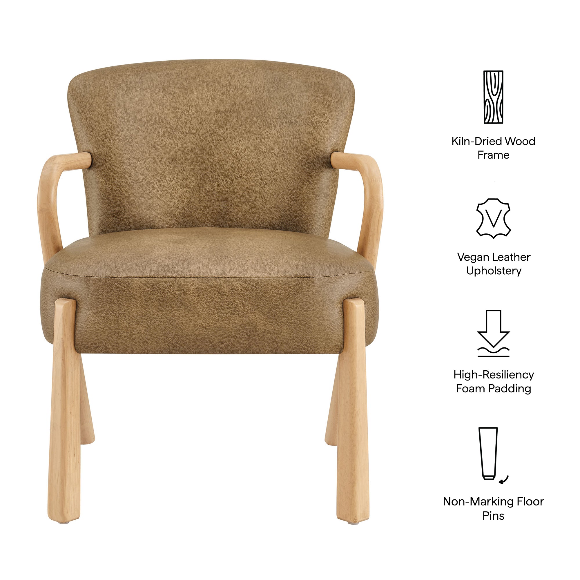 Arden Faux Leather Upholstered Accent Armchair view 3