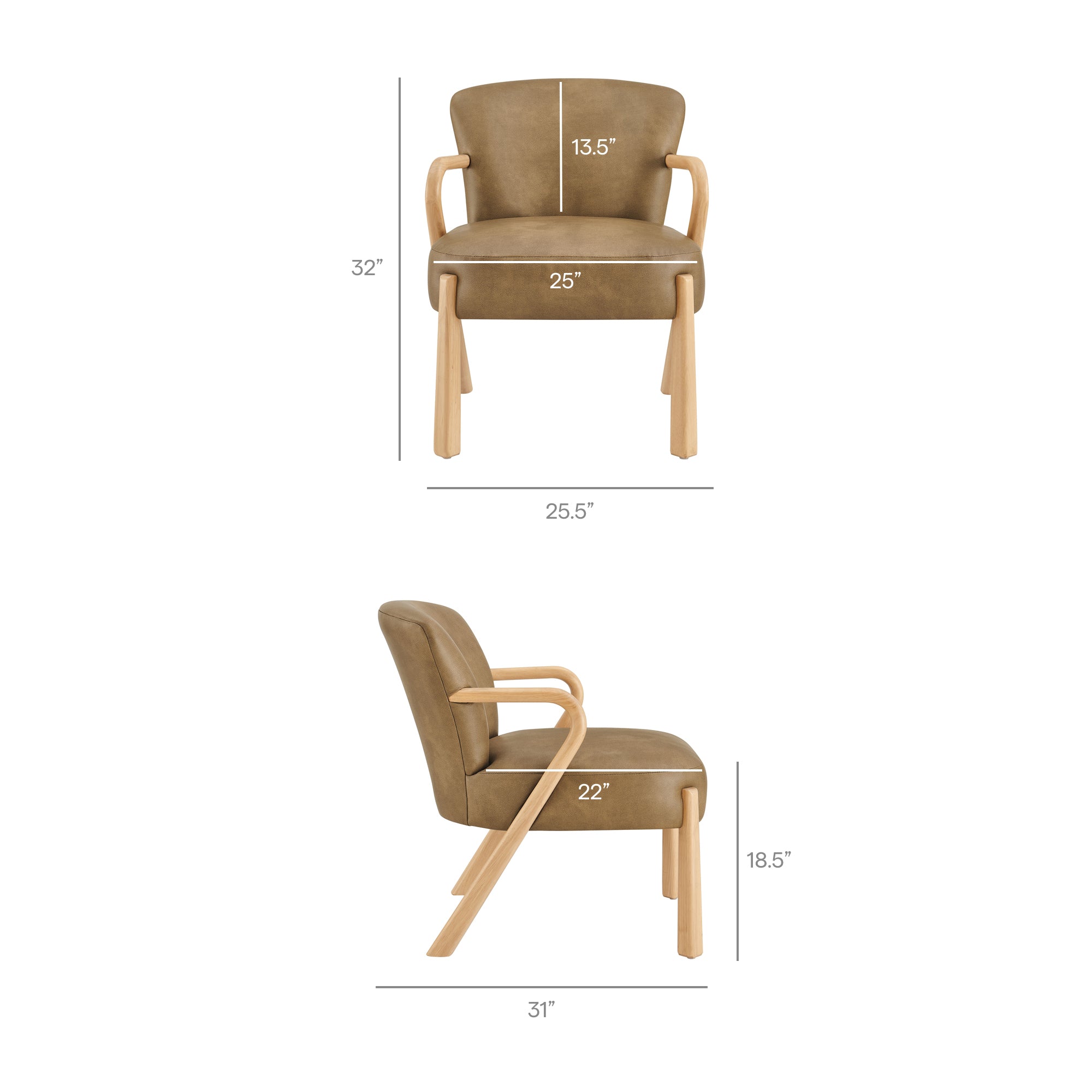Arden Faux Leather Upholstered Accent Armchair view 4