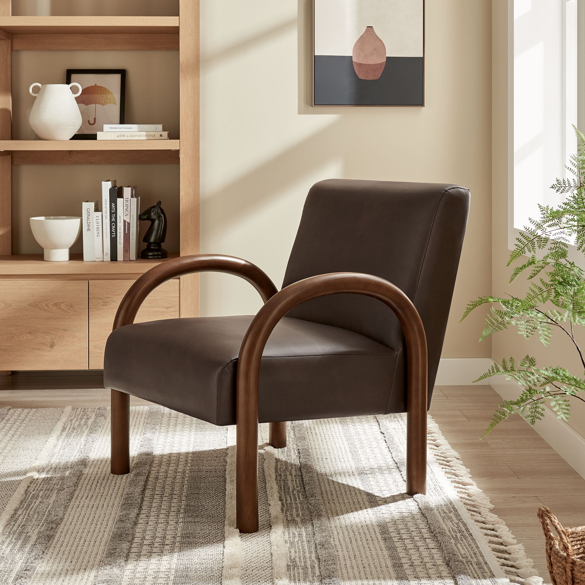 Lunet Faux Leather Upholstered Accent Chair - Image 10
