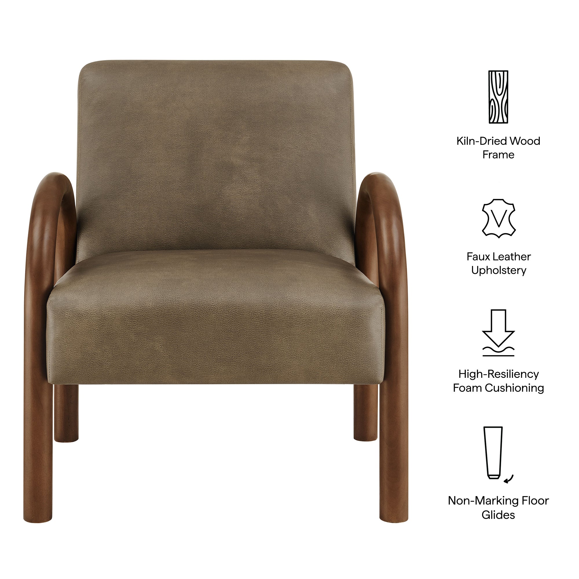 Lunet Faux Leather Upholstered Accent Chair view 3