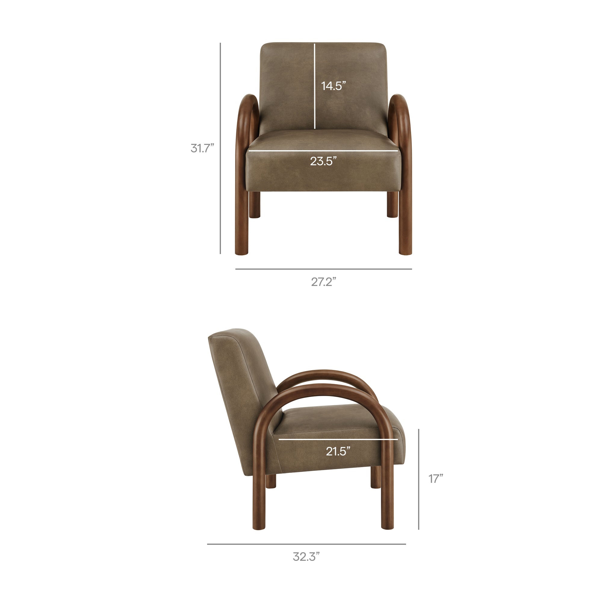 Lunet Faux Leather Upholstered Accent Chair view 4