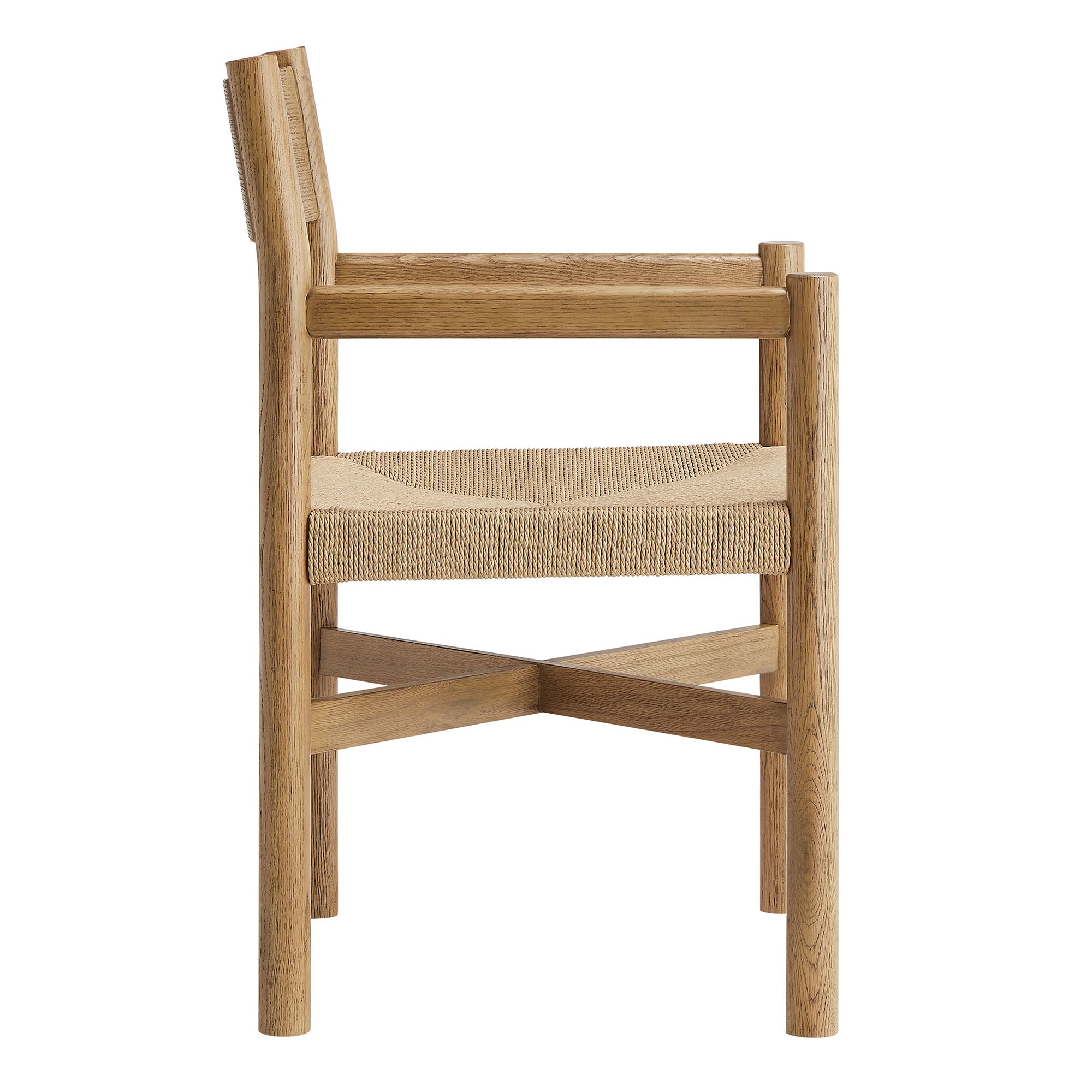 Alvia Oak Wood Dining Armchairs With Woven Seats Set of 2 view 7