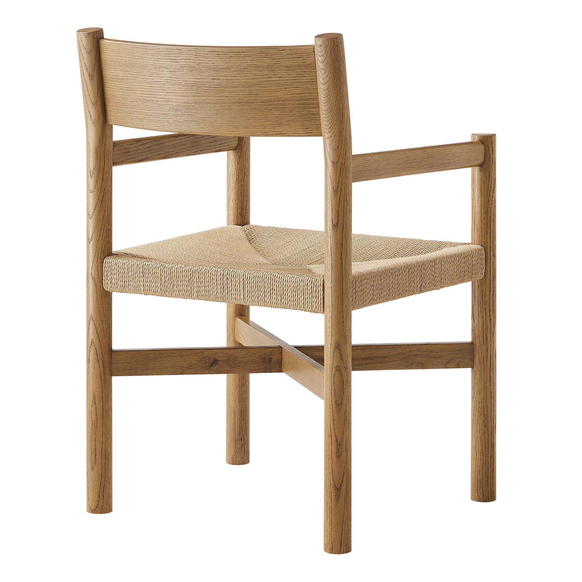 Alvia Oak Wood Dining Armchairs With Woven Seats Set of 2 view 8