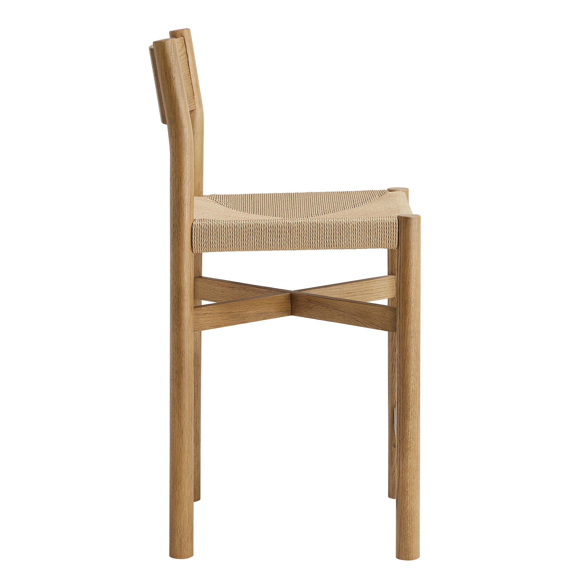 Alvia Oak Wood Counter Stools With Woven Seats Set of 2 view 7
