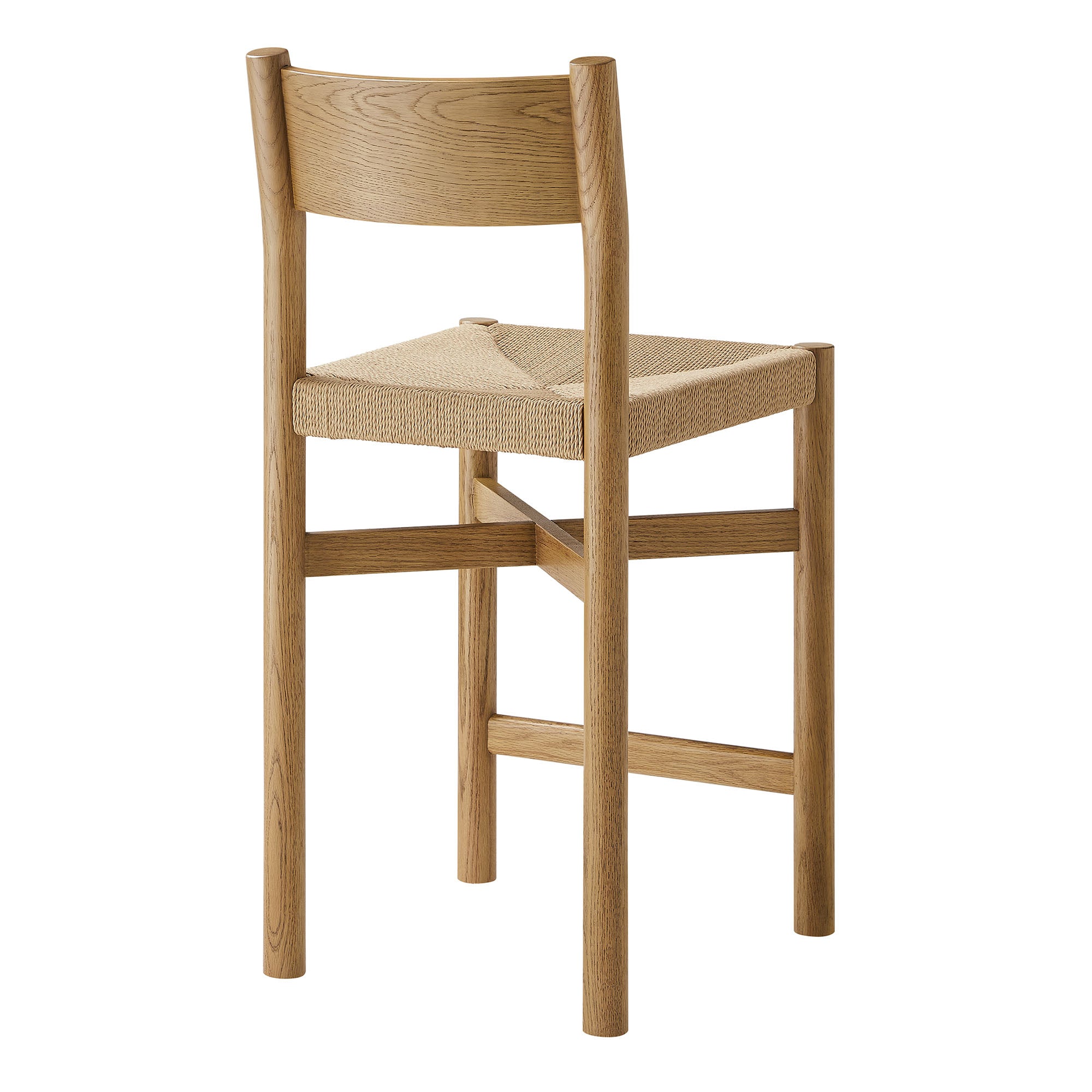 Alvia Oak Wood Counter Stools With Woven Seats Set of 2 view 8