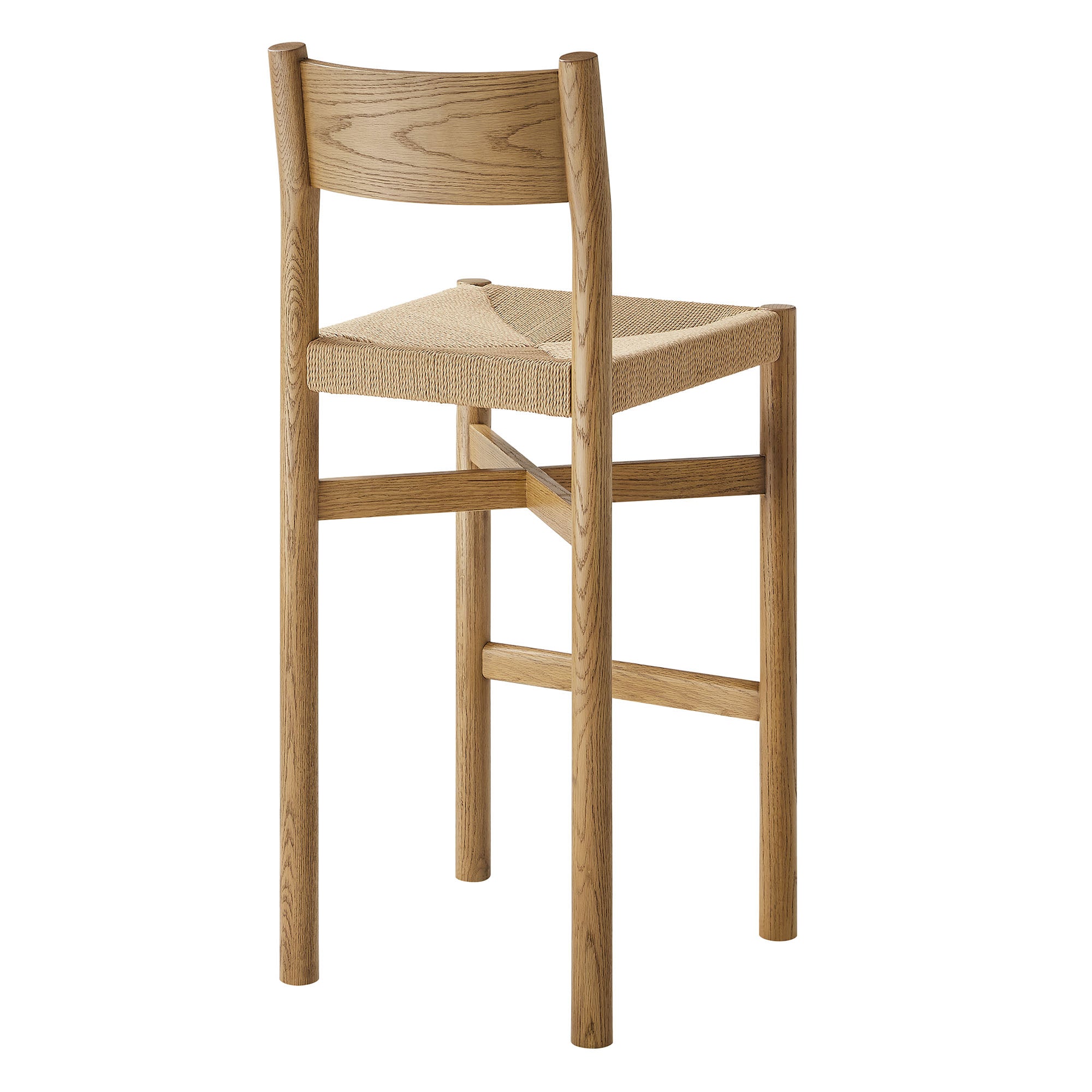 Alvia Oak Wood Bar Stools With Woven Seats Set of 2 view 8